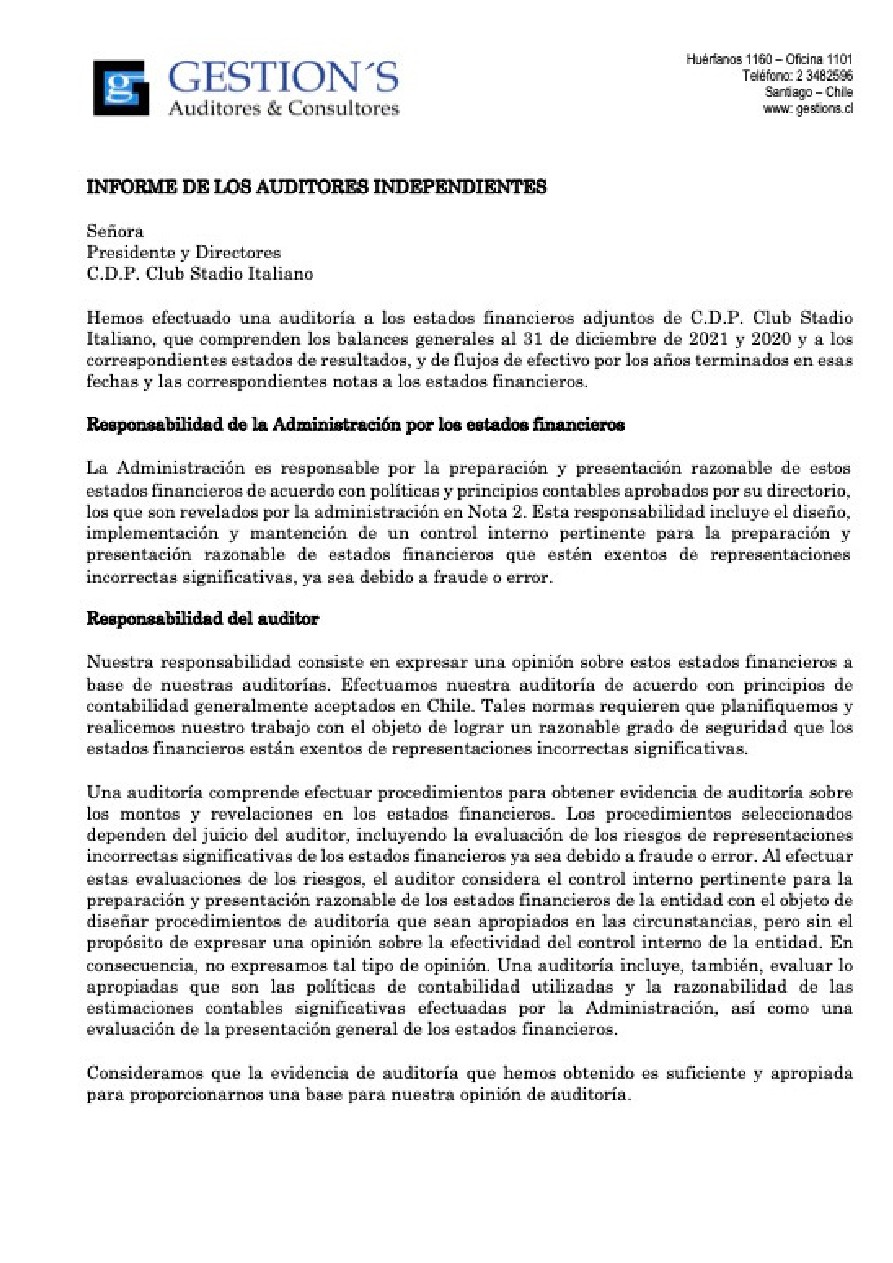 Memoria Anual 2021 CDP Stadio Italiano — page 45