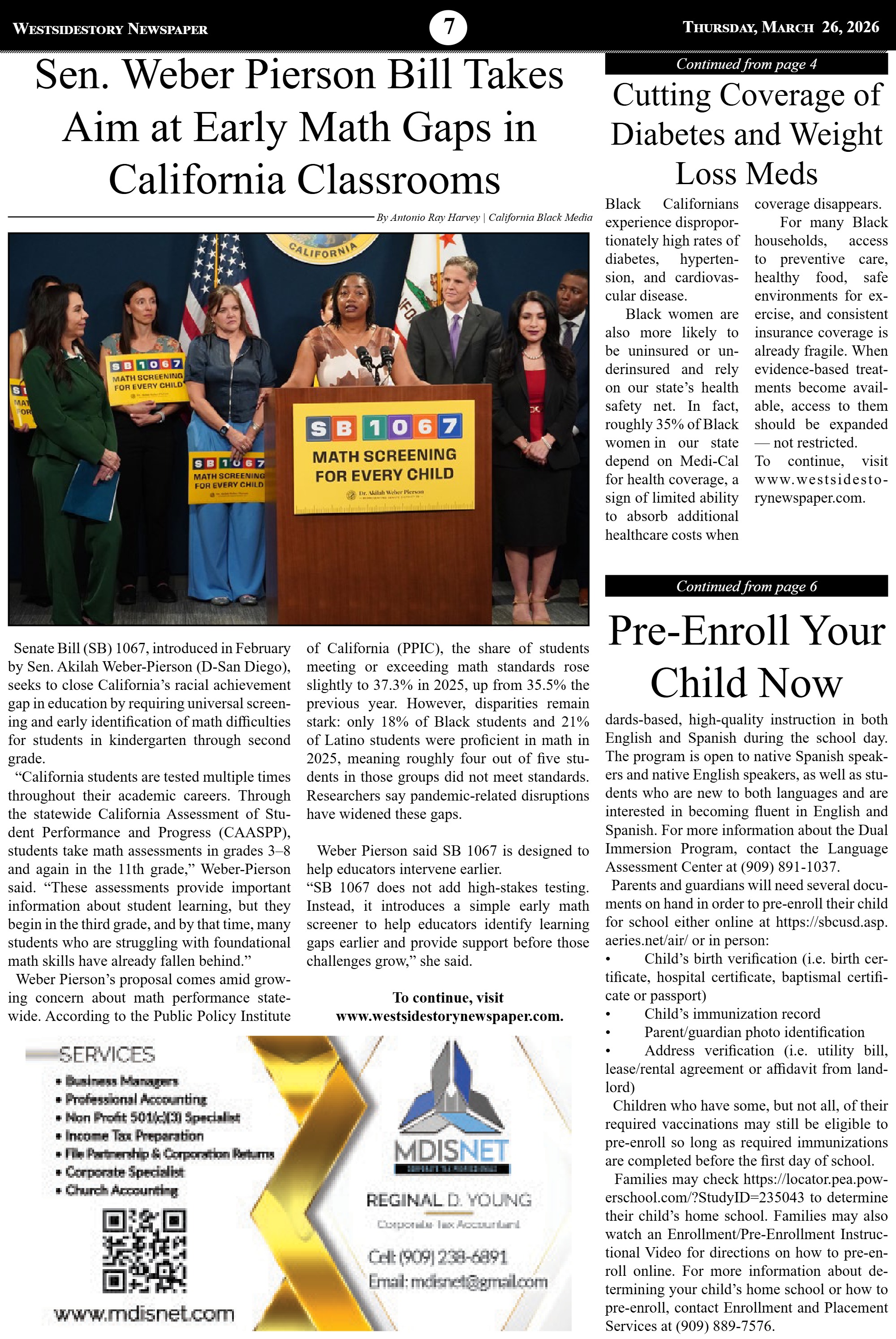 Volume 40 No.1 | Thursday March 26, 2026 — page 7
