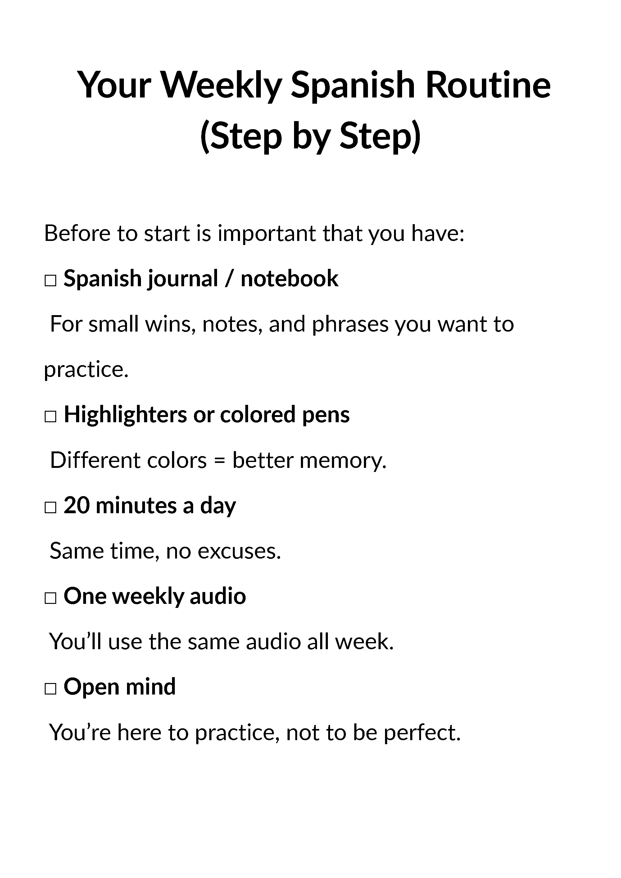 The Complete Spanish Routine for Busy Adults 2.0  - By TRY IT IN SPANISH ACADEMY — page 12