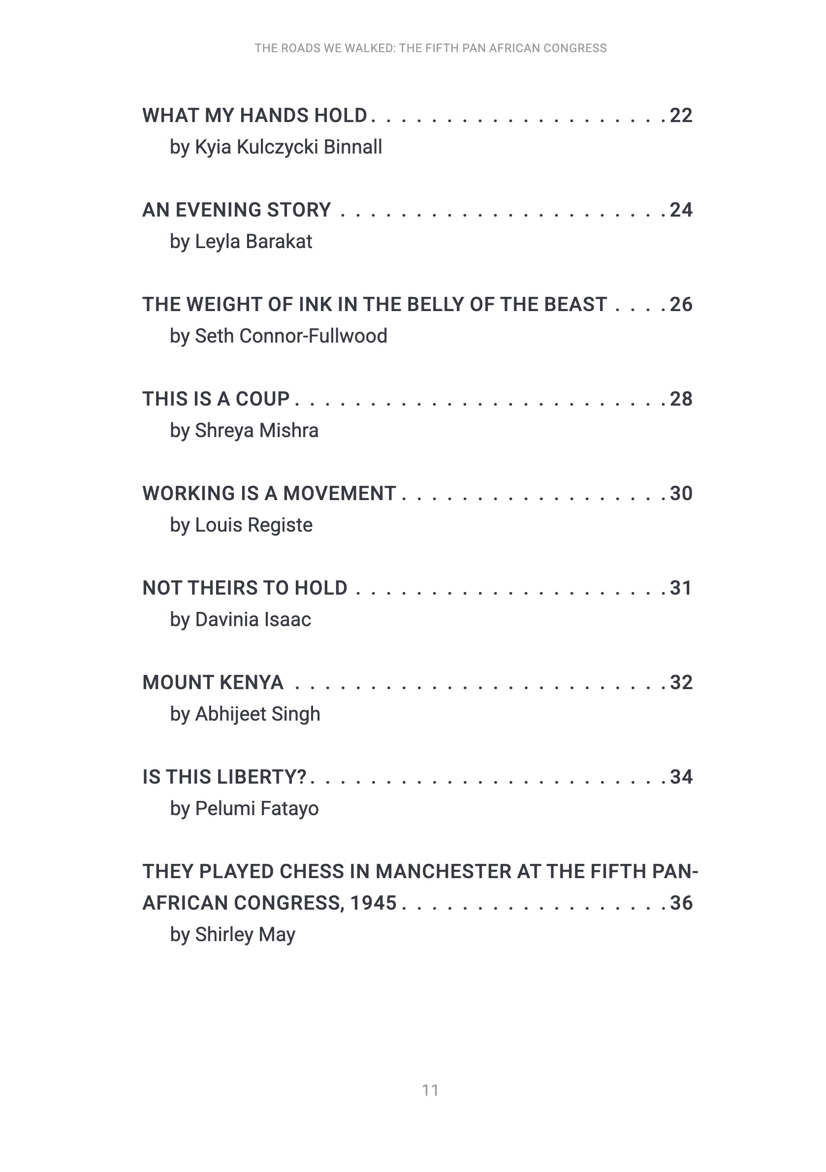 The Roads We Walked - The Fifth Pan-African Congress — page 11
