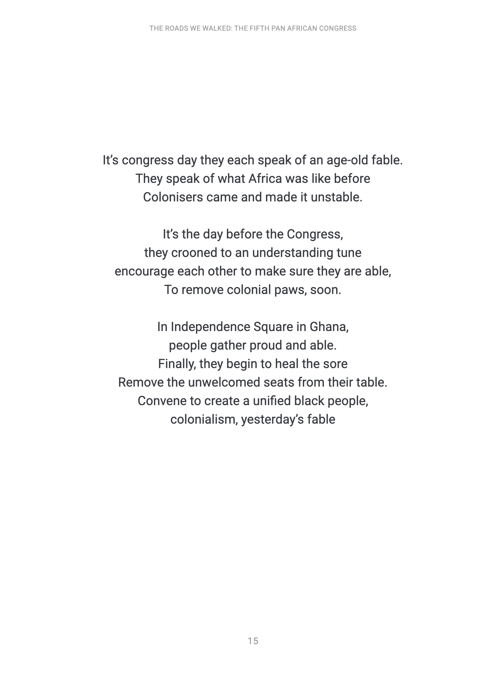 The Roads We Walked - The Fifth Pan-African Congress — page 15
