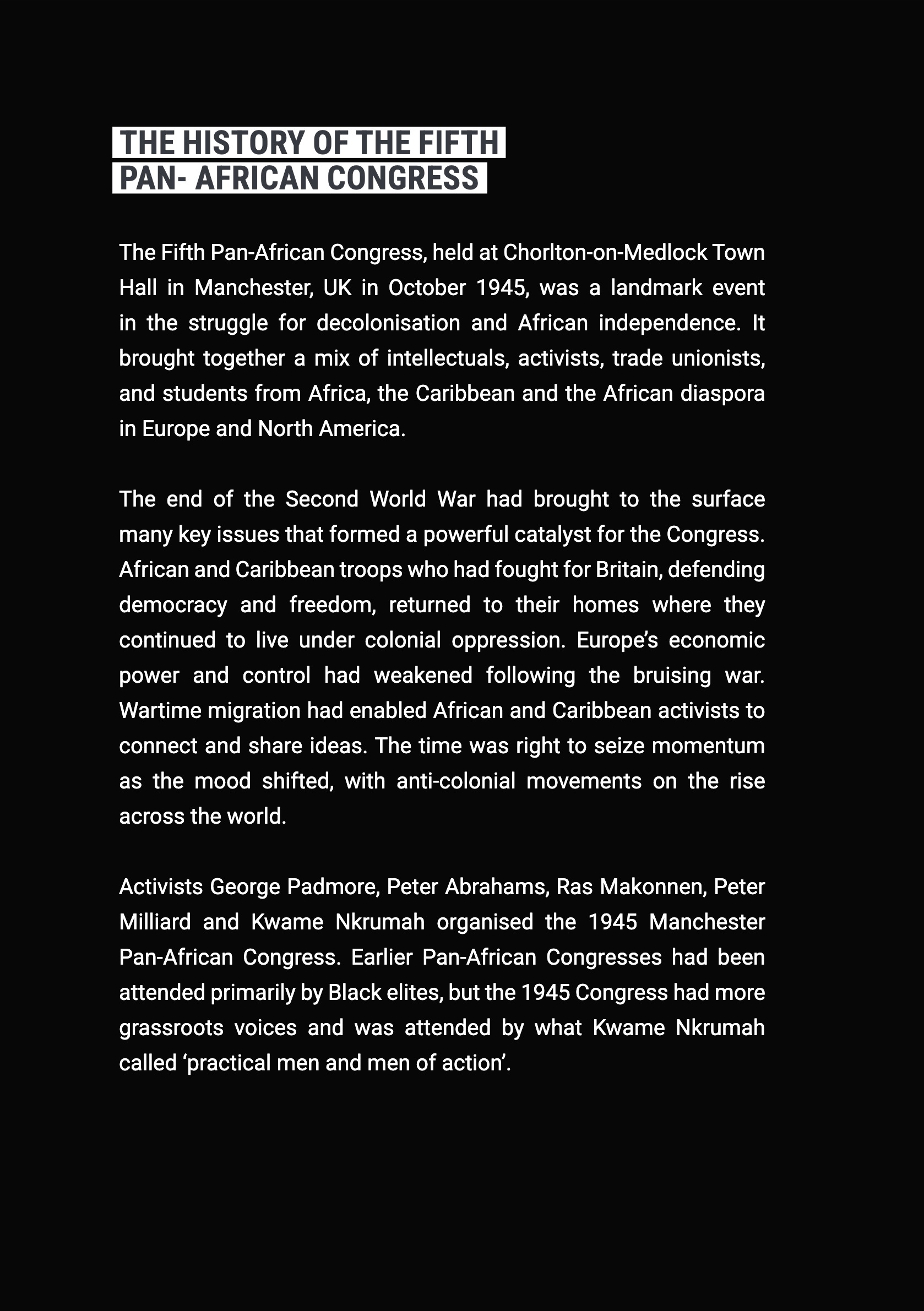 The Roads We Walked - The Fifth Pan-African Congress — page 4