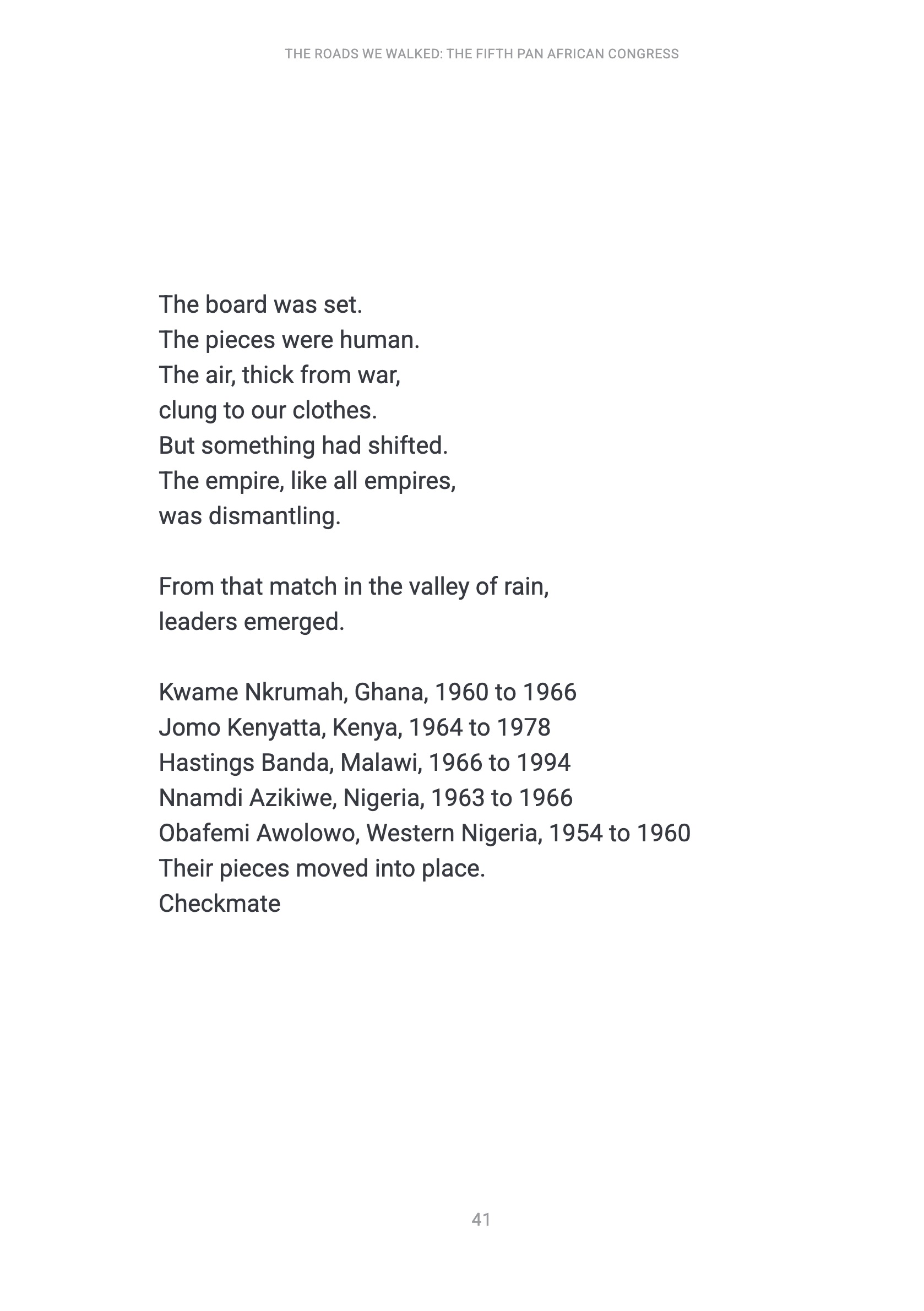 The Roads We Walked - The Fifth Pan-African Congress — page 41