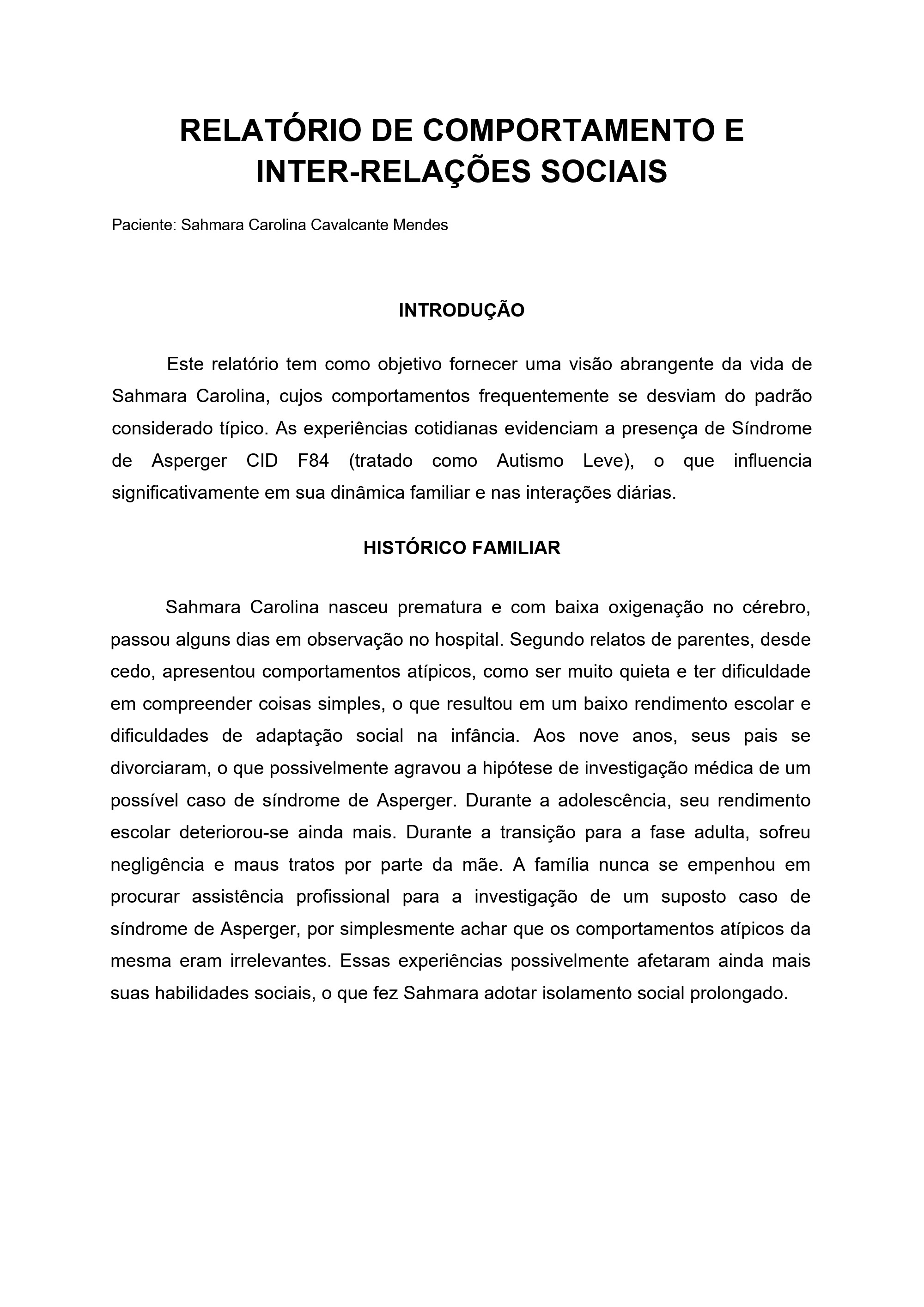 Relatório e Documentos Médicos Sahmara Carolina 2.0 — page 2