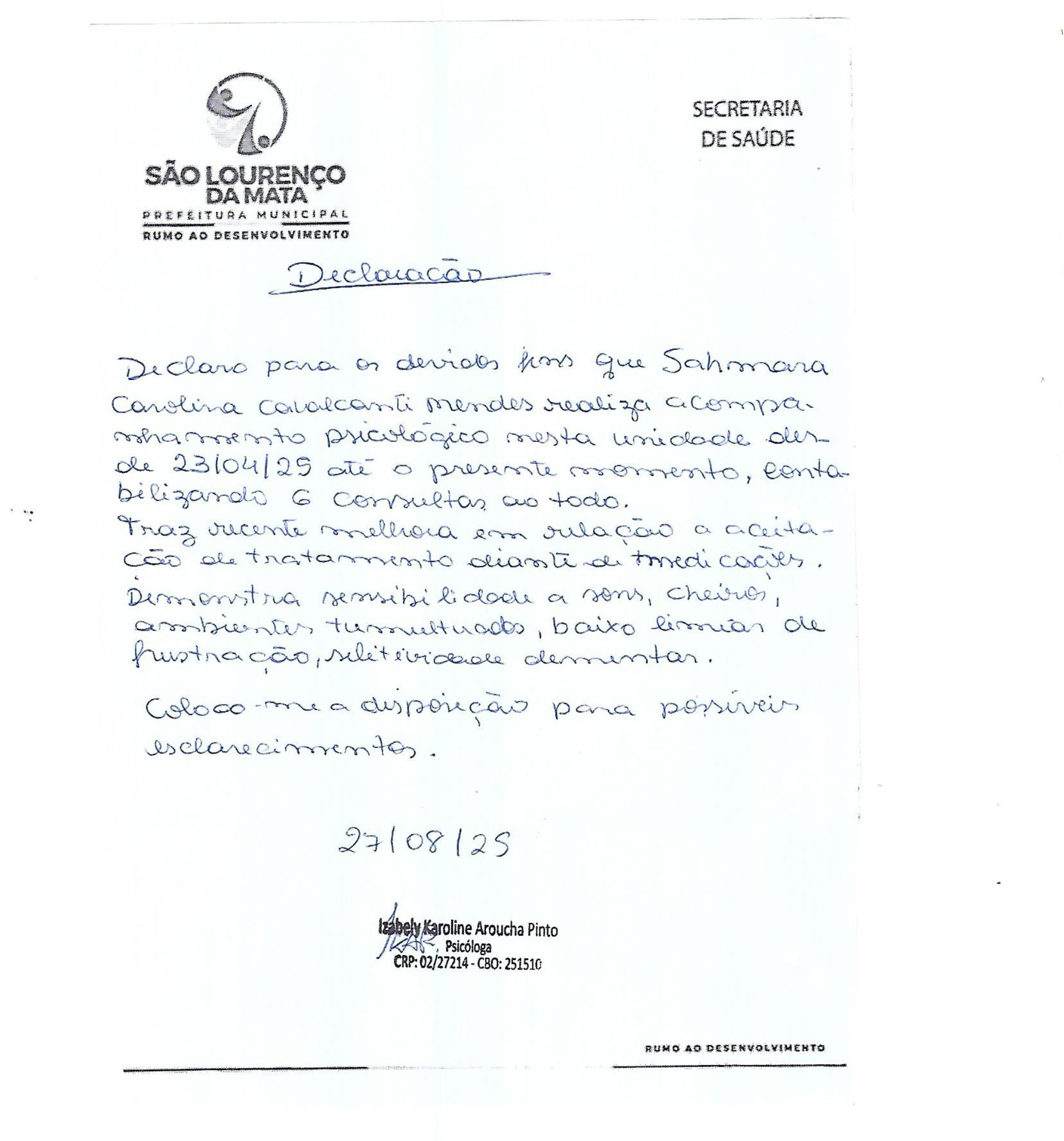 Relatório e Documentos Médicos Sahmara Carolina 2.0 — page 16