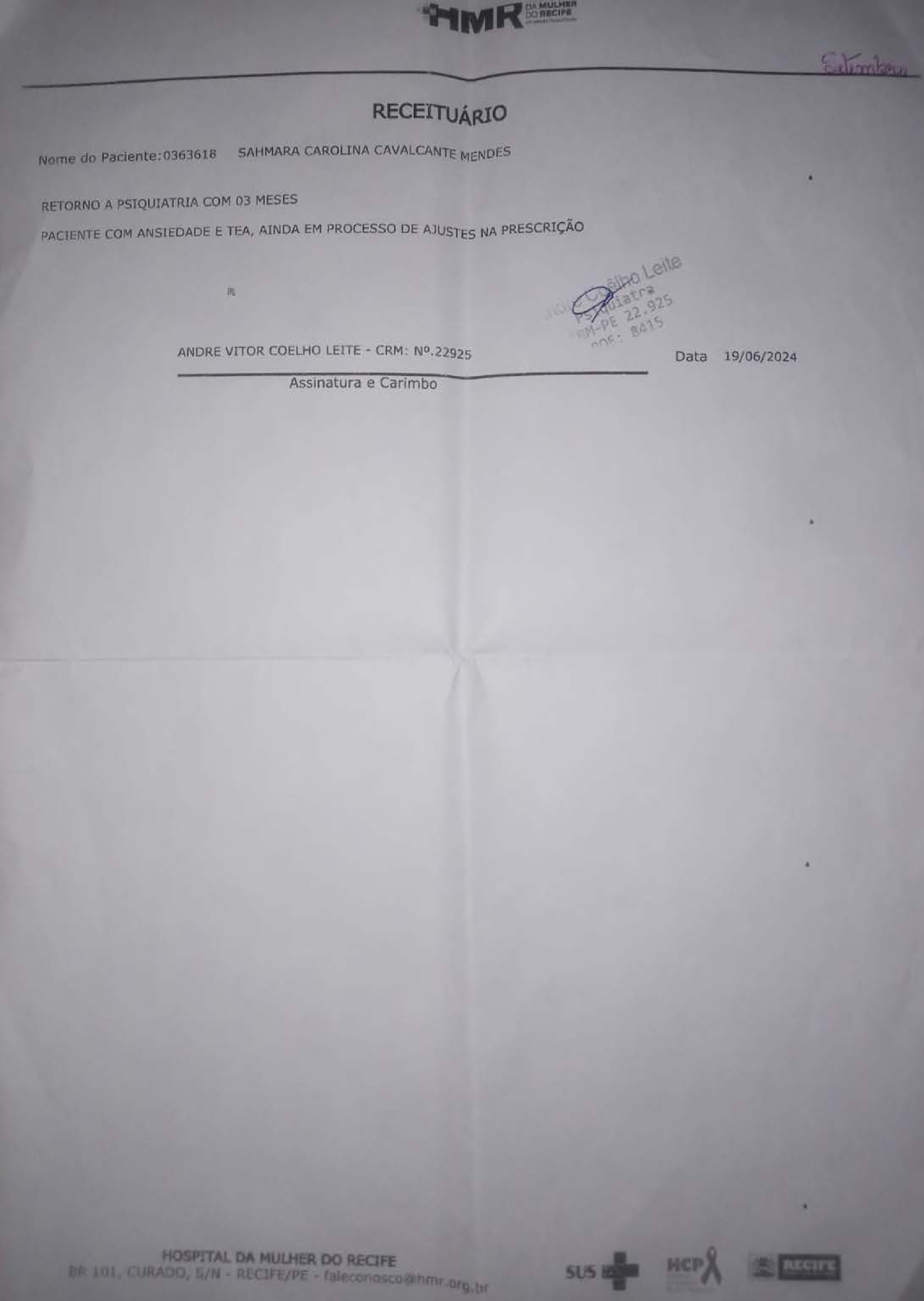 Relatório e Documentos Médicos Sahmara Carolina 2.0 — page 9