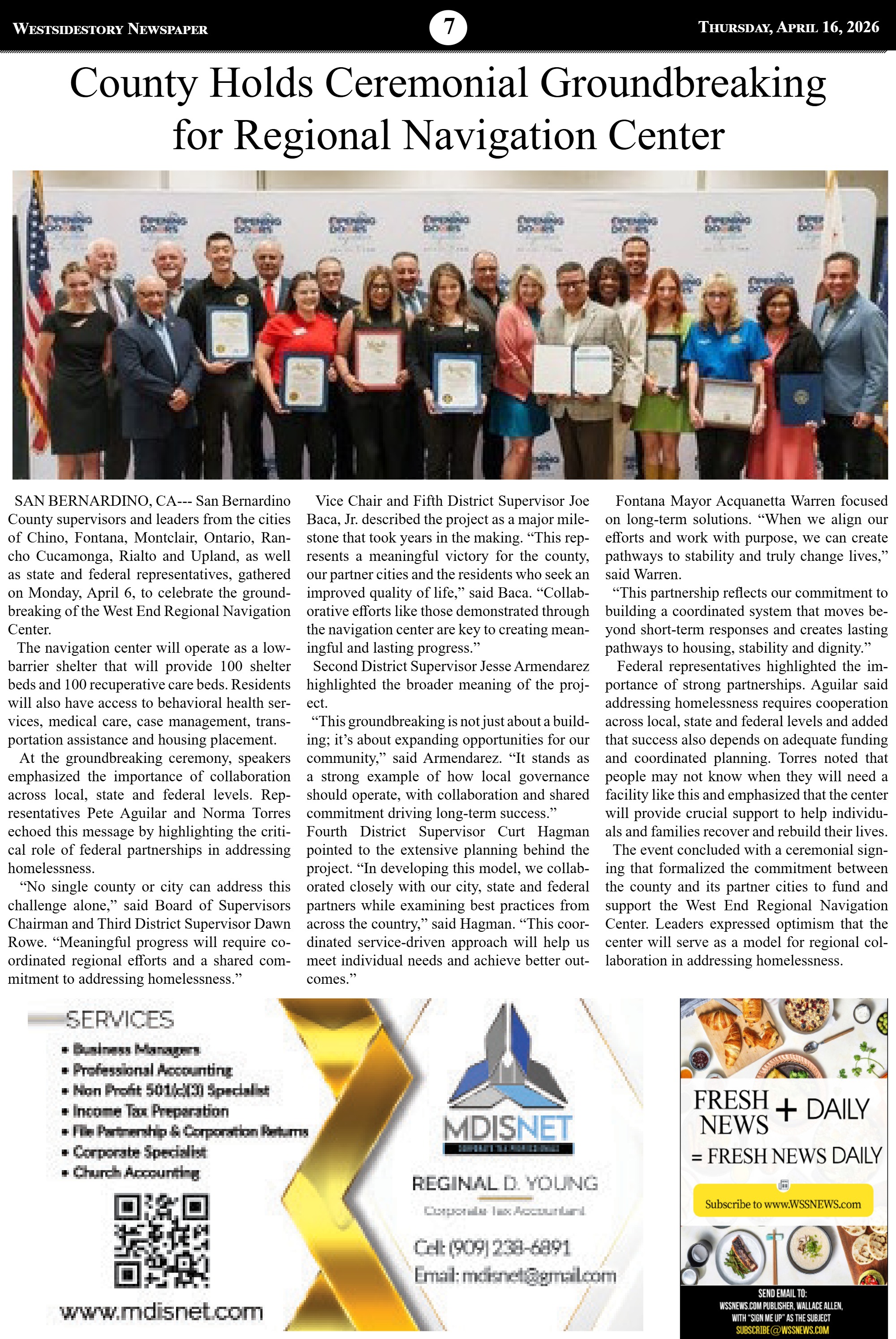 WSSNews Vol 40 No 5 | Thursday April 16, 2026 — page 7