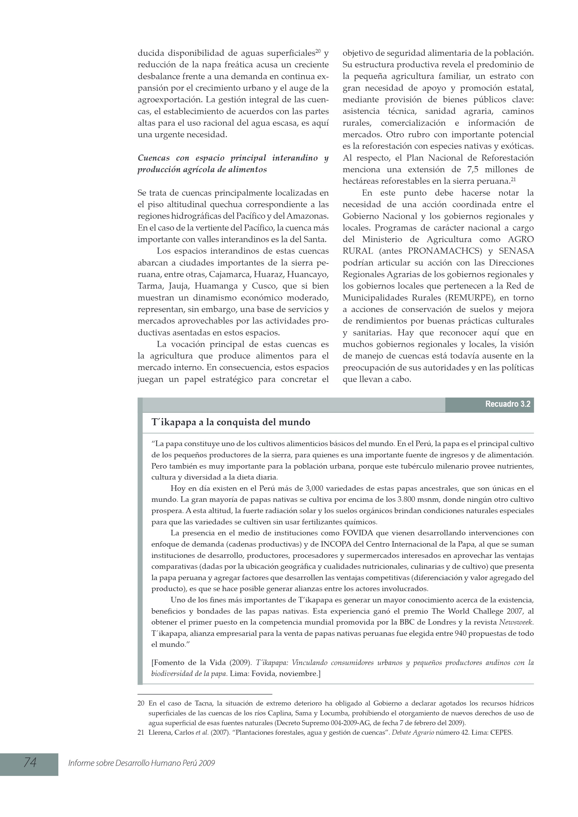 Viene de las alturas. Disponibilidad y usos del agua (2009) — page 18