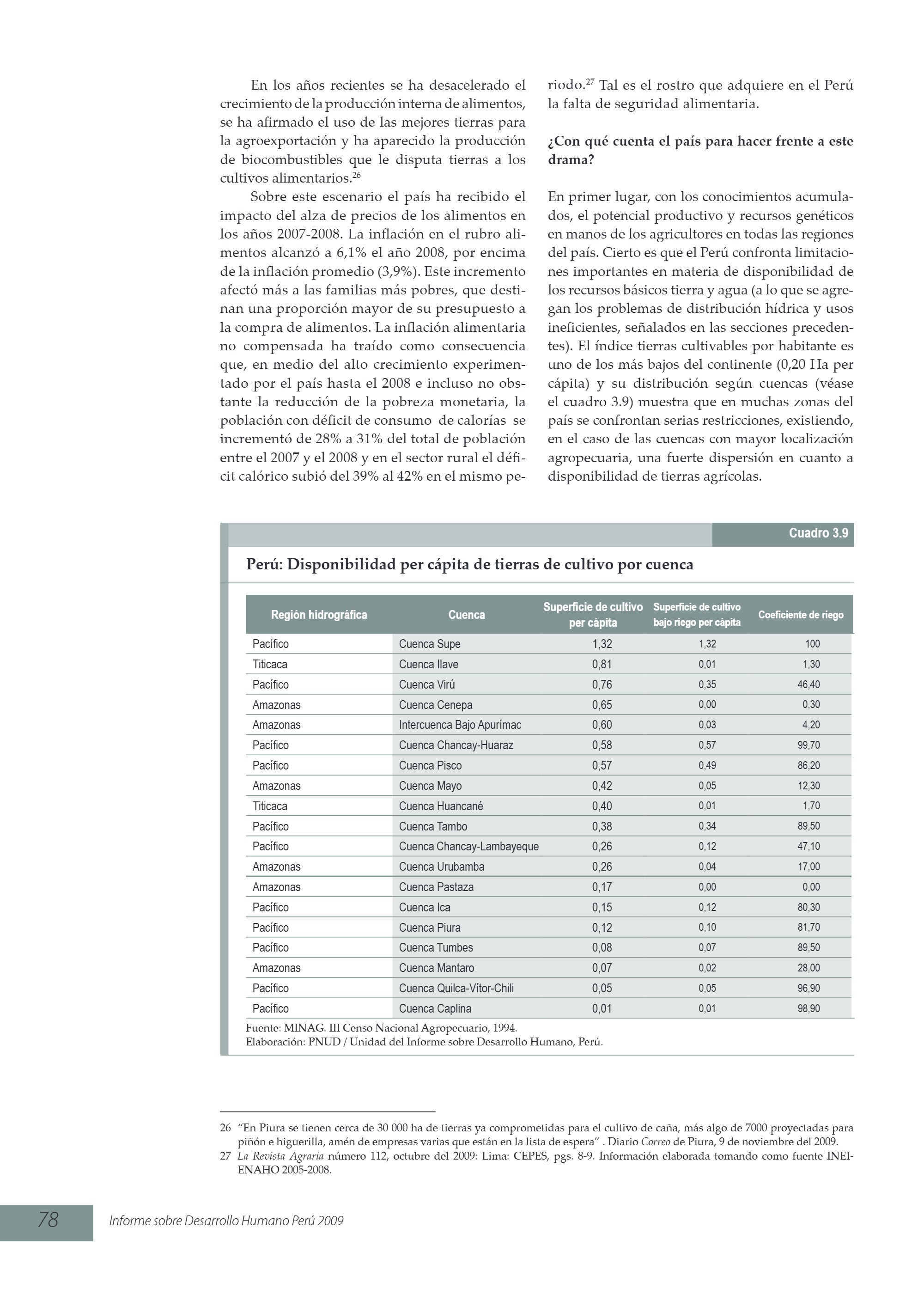 Viene de las alturas. Disponibilidad y usos del agua (2009) — page 22