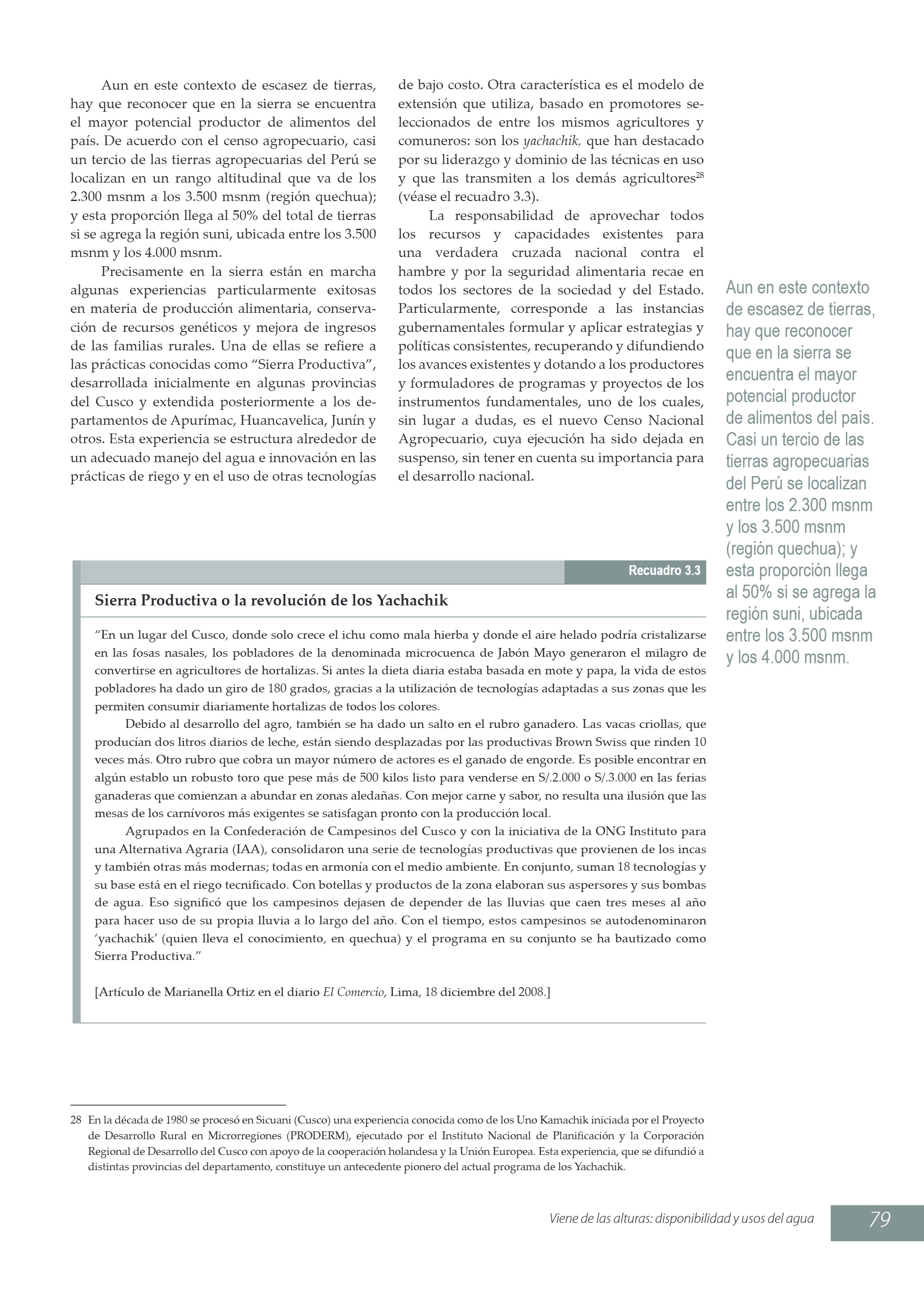 Viene de las alturas. Disponibilidad y usos del agua (2009) — page 23