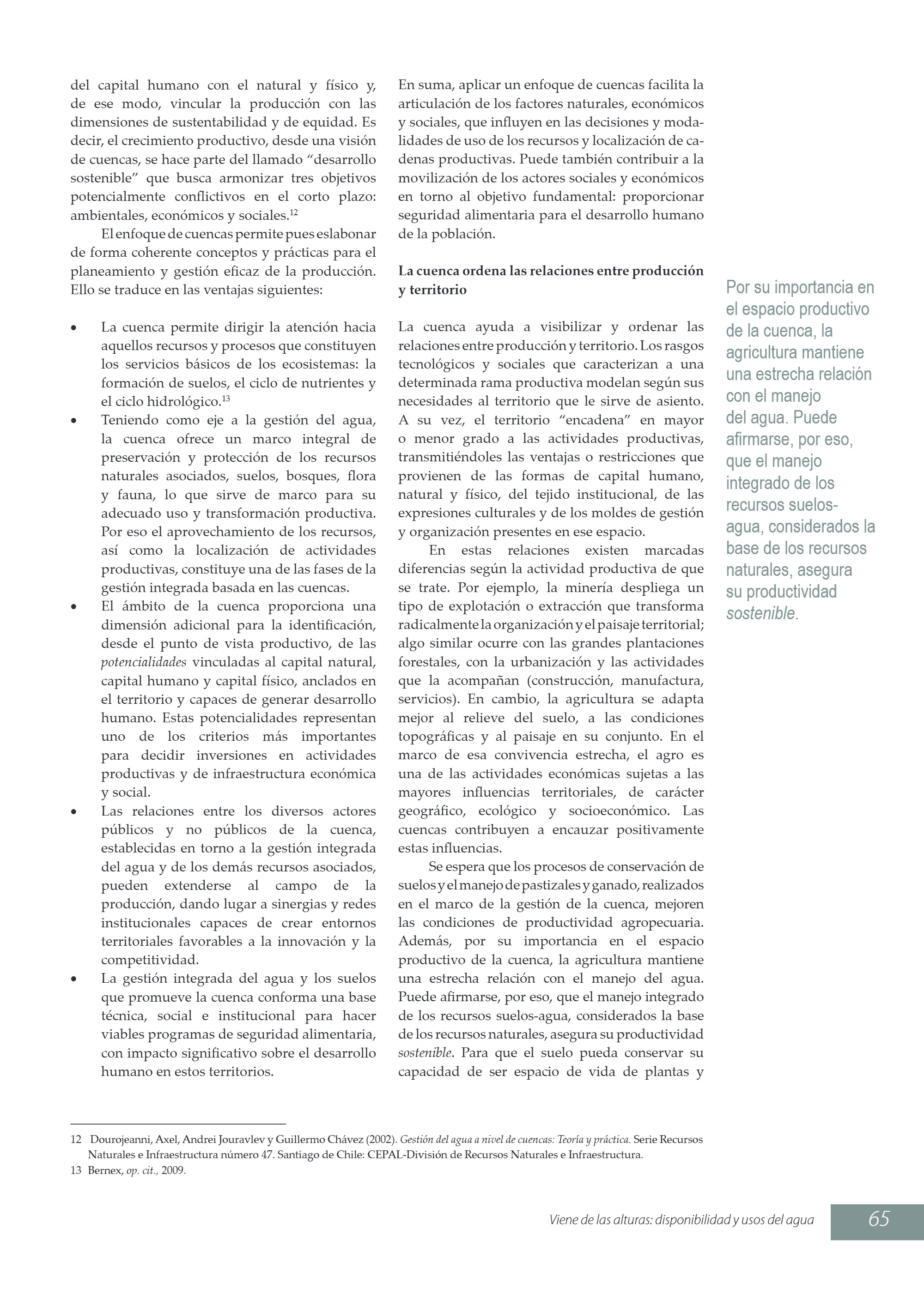 Viene de las alturas. Disponibilidad y usos del agua (2009) — page 9