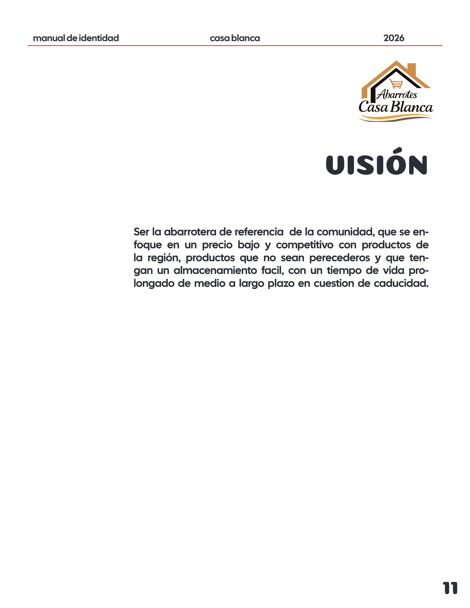 Manual de Identidad Abarrotes CASA BLANCA — page 11