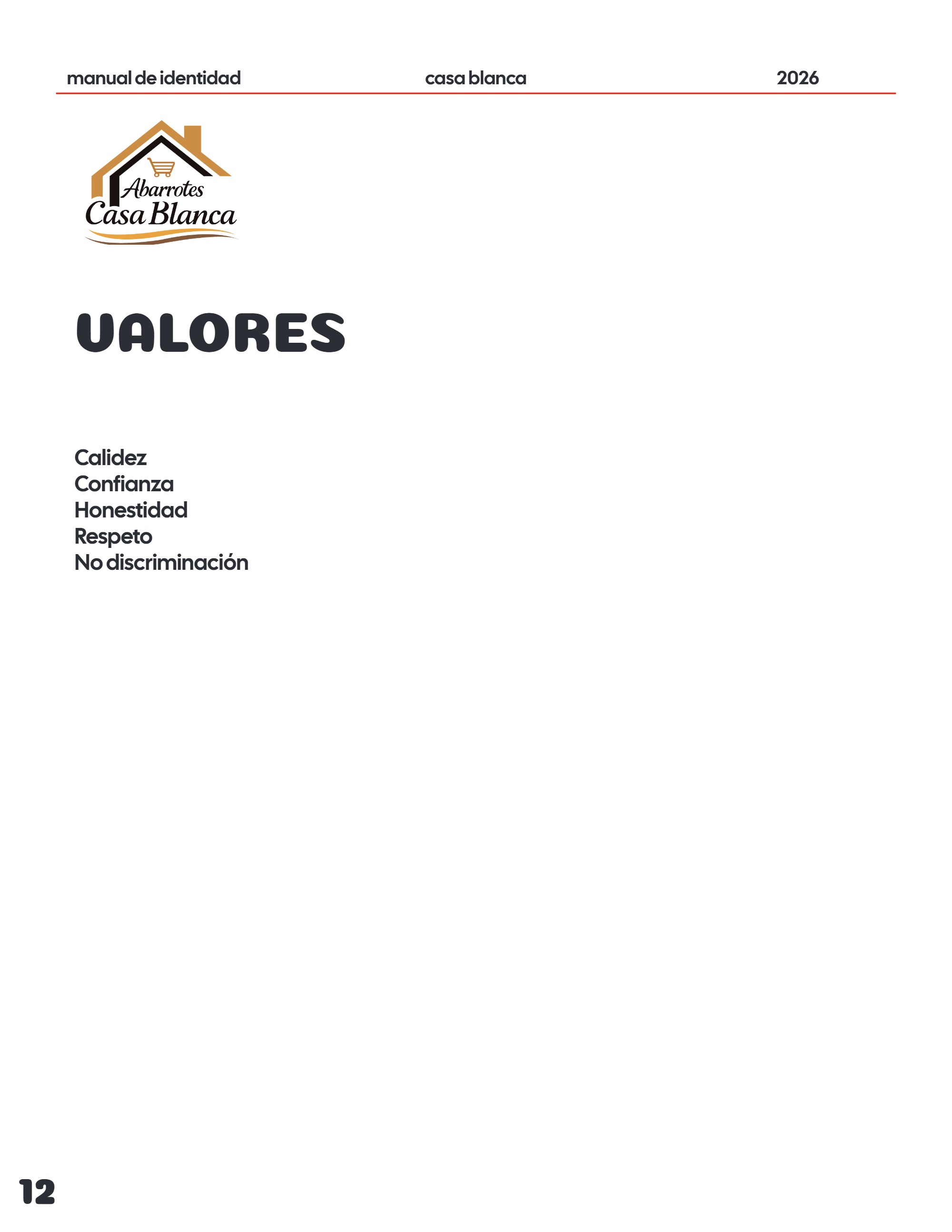 Manual de Identidad Abarrotes CASA BLANCA — page 12