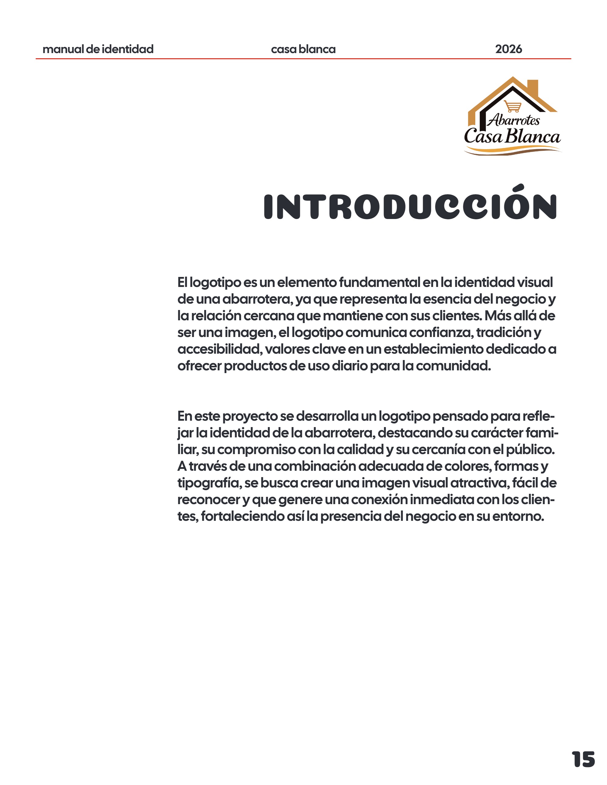 Manual de Identidad Abarrotes CASA BLANCA — page 15