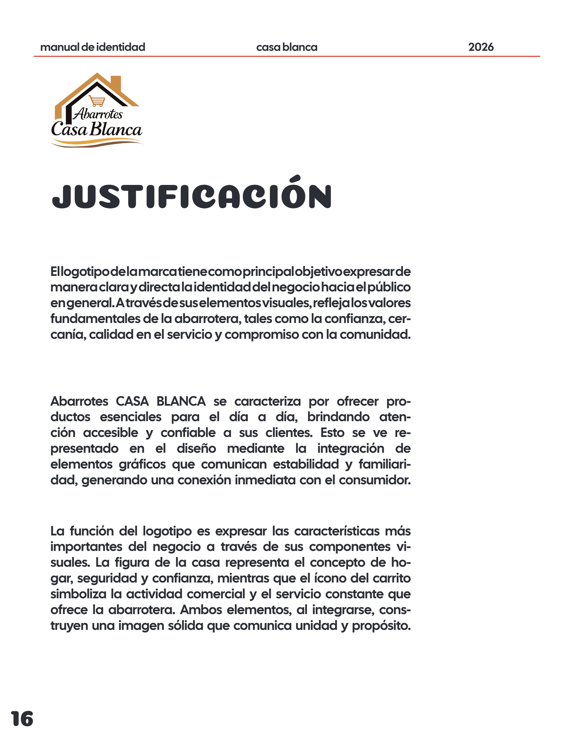 Manual de Identidad Abarrotes CASA BLANCA — page 16