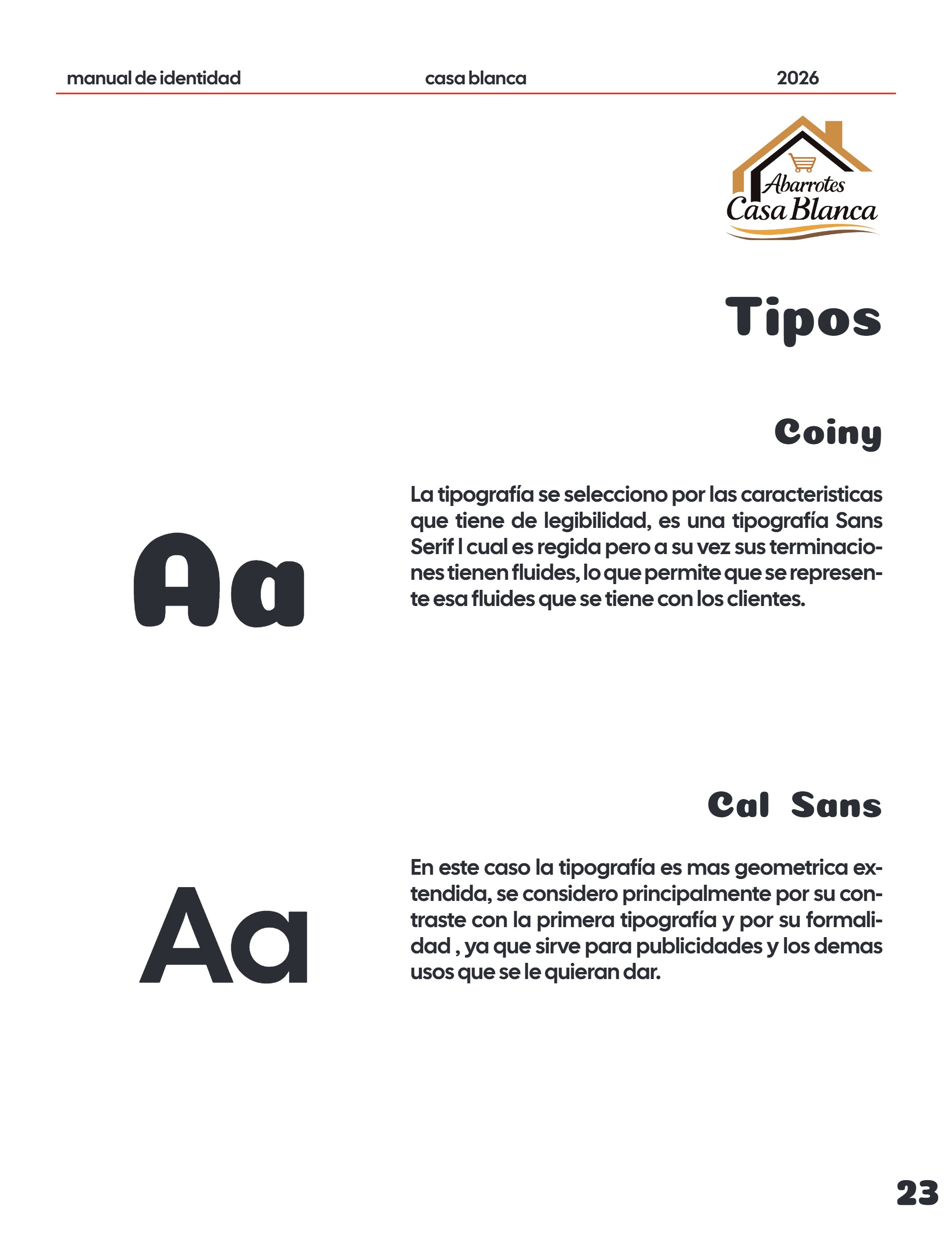 Manual de Identidad Abarrotes CASA BLANCA — page 23