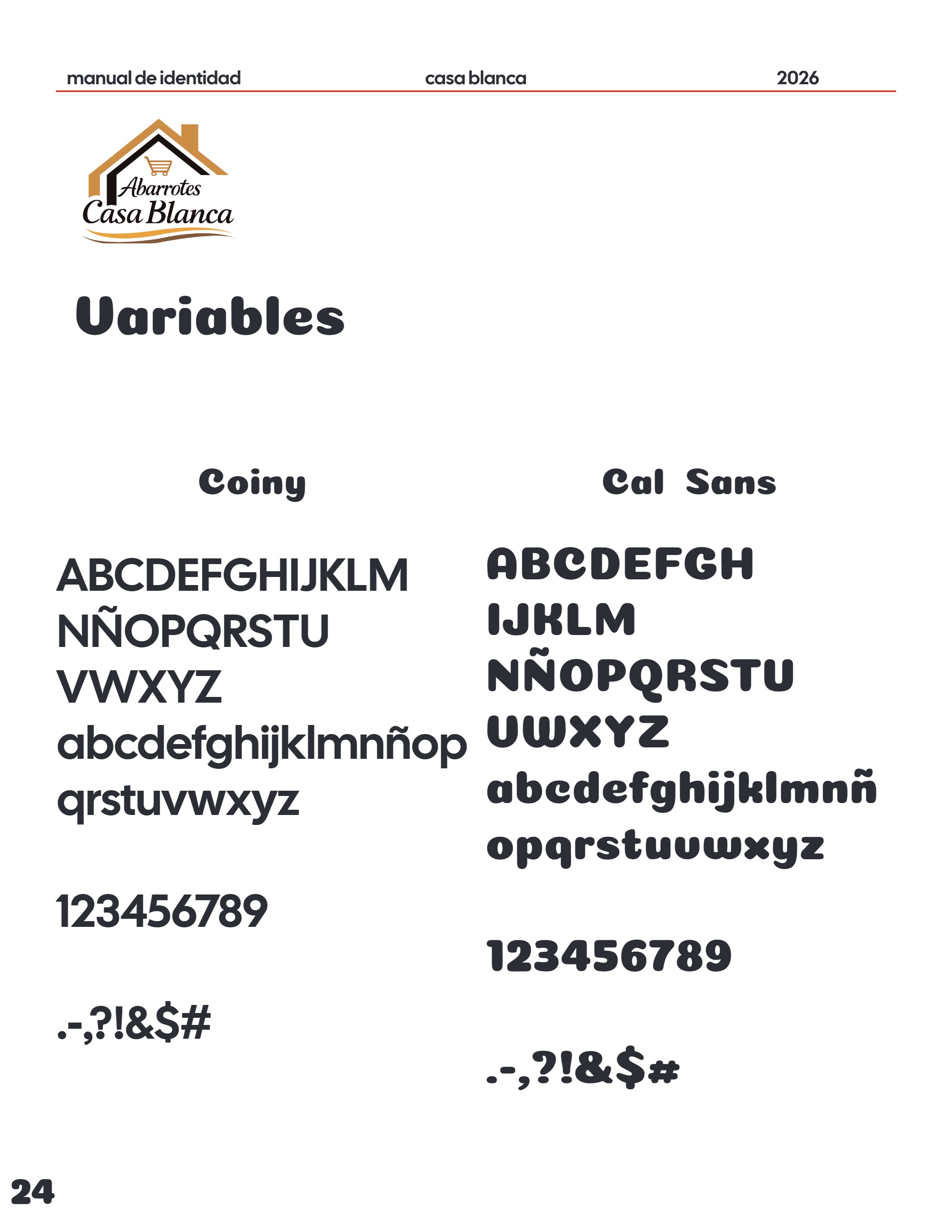 Manual de Identidad Abarrotes CASA BLANCA — page 24