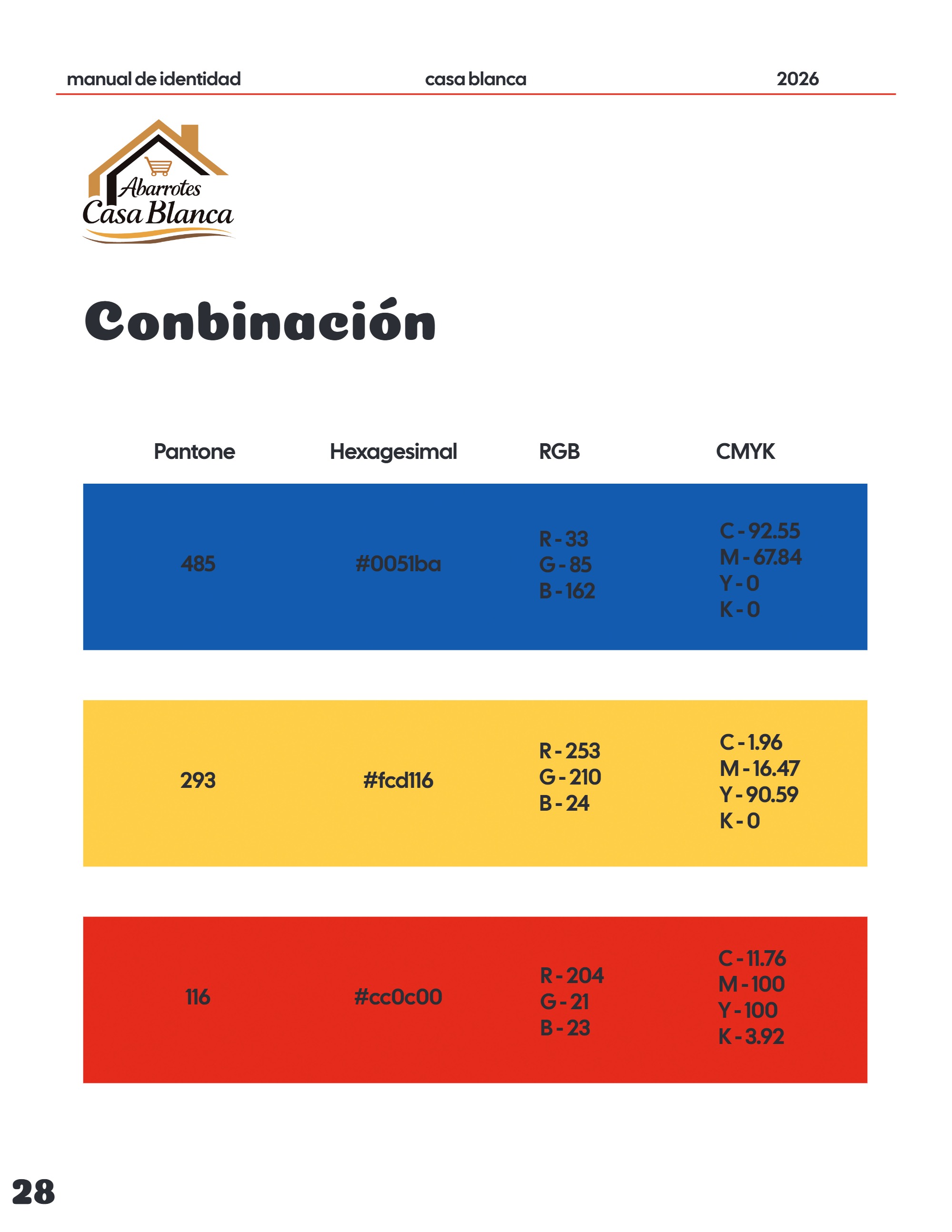 Manual de Identidad Abarrotes CASA BLANCA — page 28