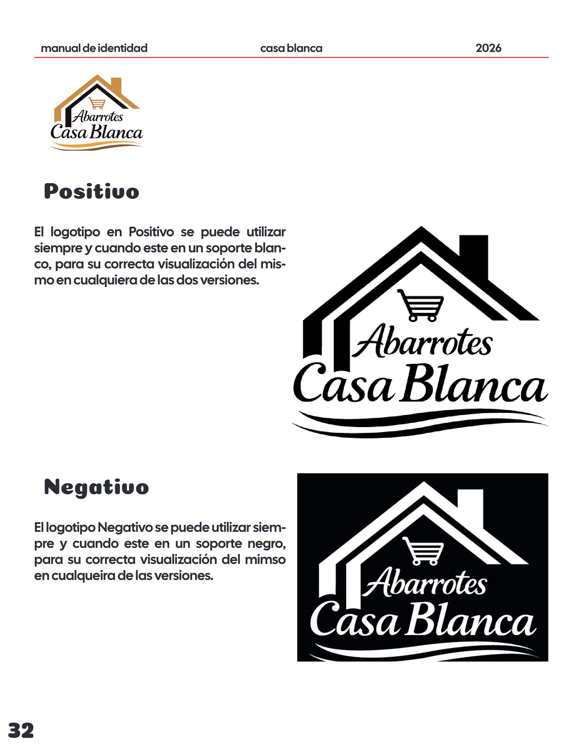 Manual de Identidad Abarrotes CASA BLANCA — page 32