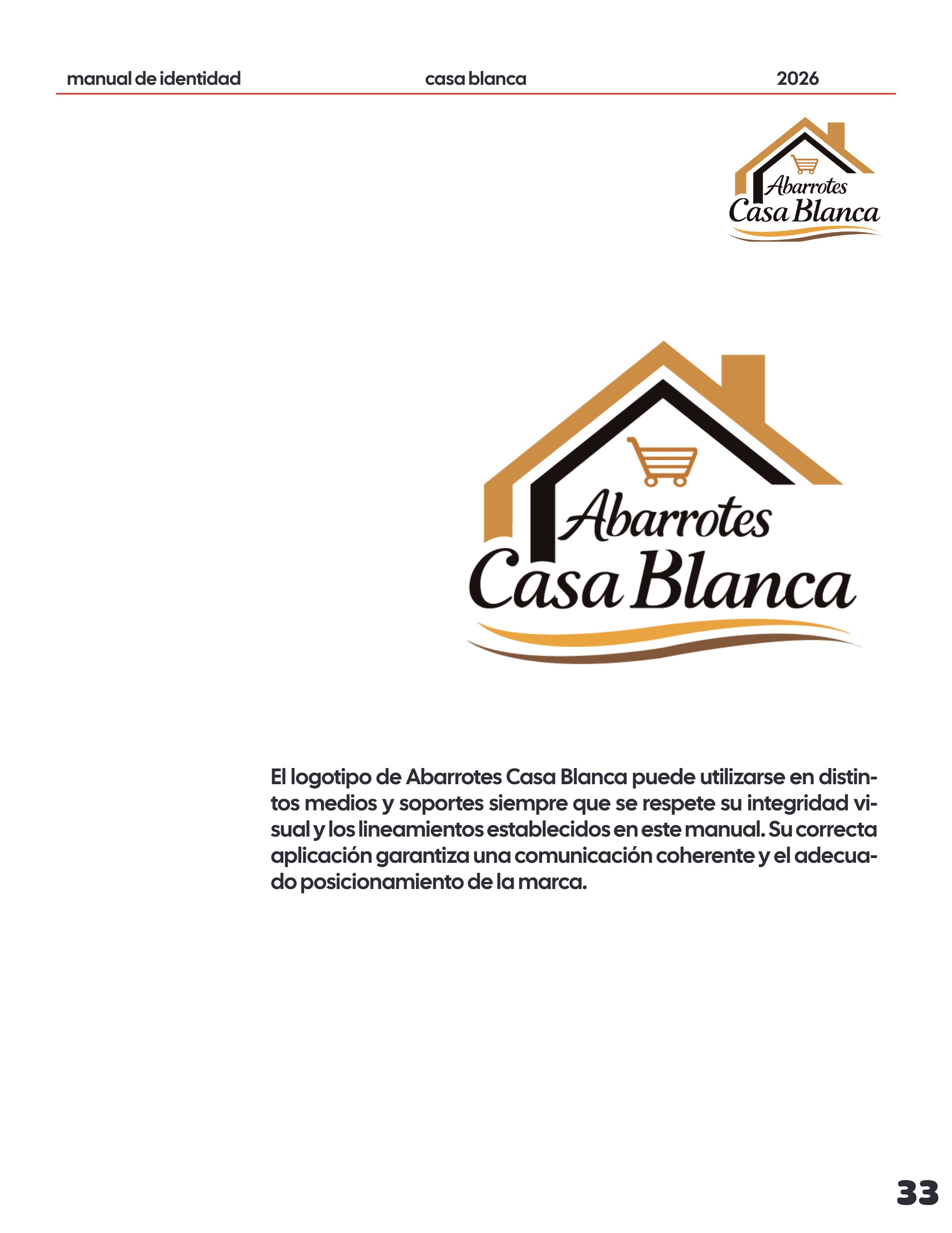 Manual de Identidad Abarrotes CASA BLANCA — page 33