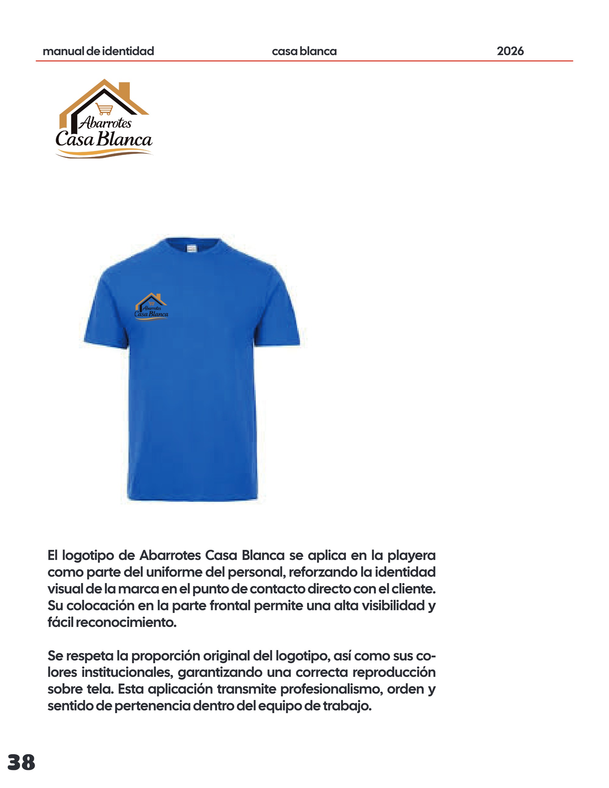 Manual de Identidad Abarrotes CASA BLANCA — page 38
