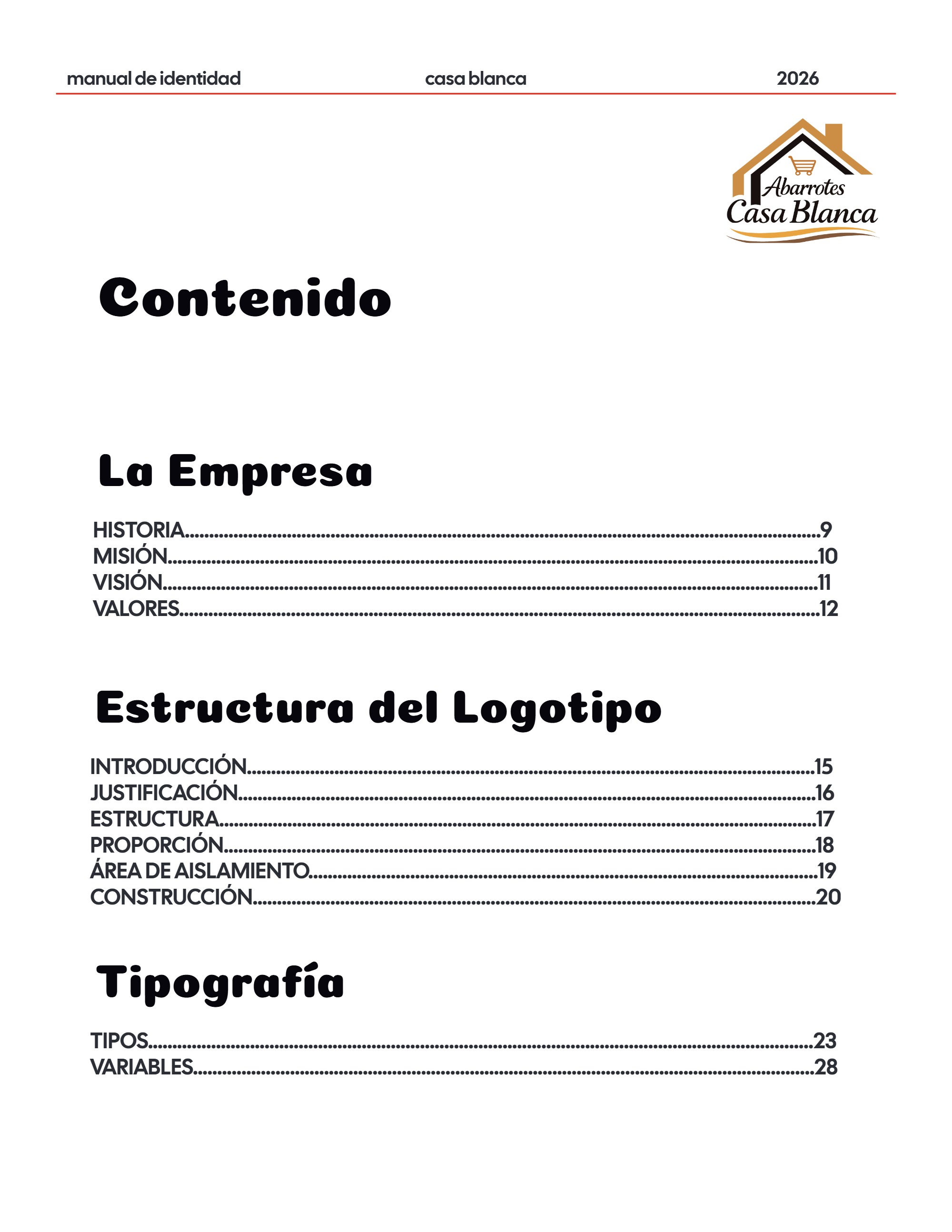 Manual de Identidad Abarrotes CASA BLANCA — page 5