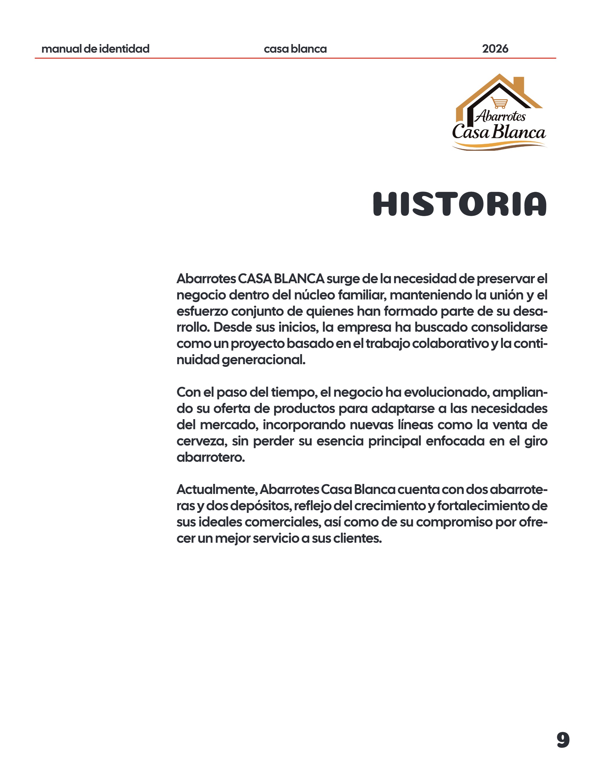Manual de Identidad Abarrotes CASA BLANCA — page 9