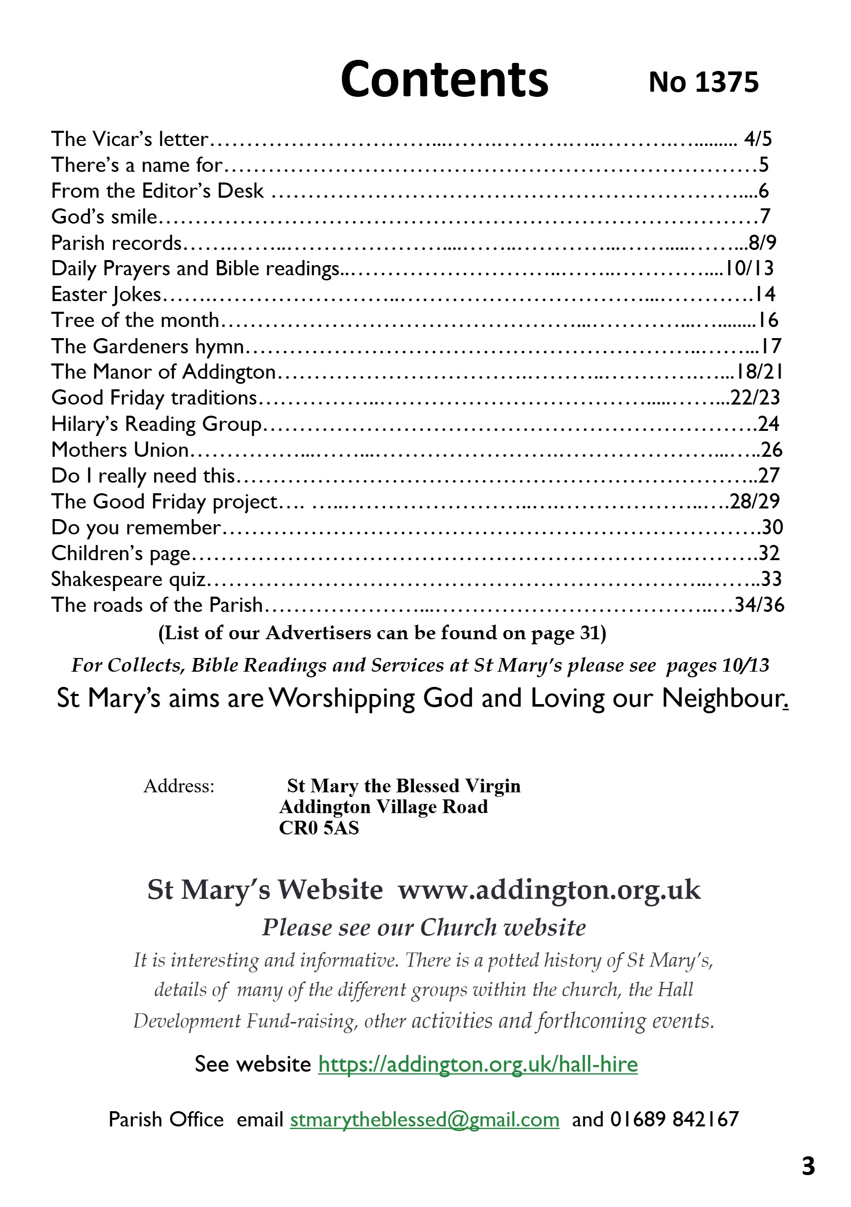 St Mary the Blesssed Virgin Magazine April 2026 — page 3