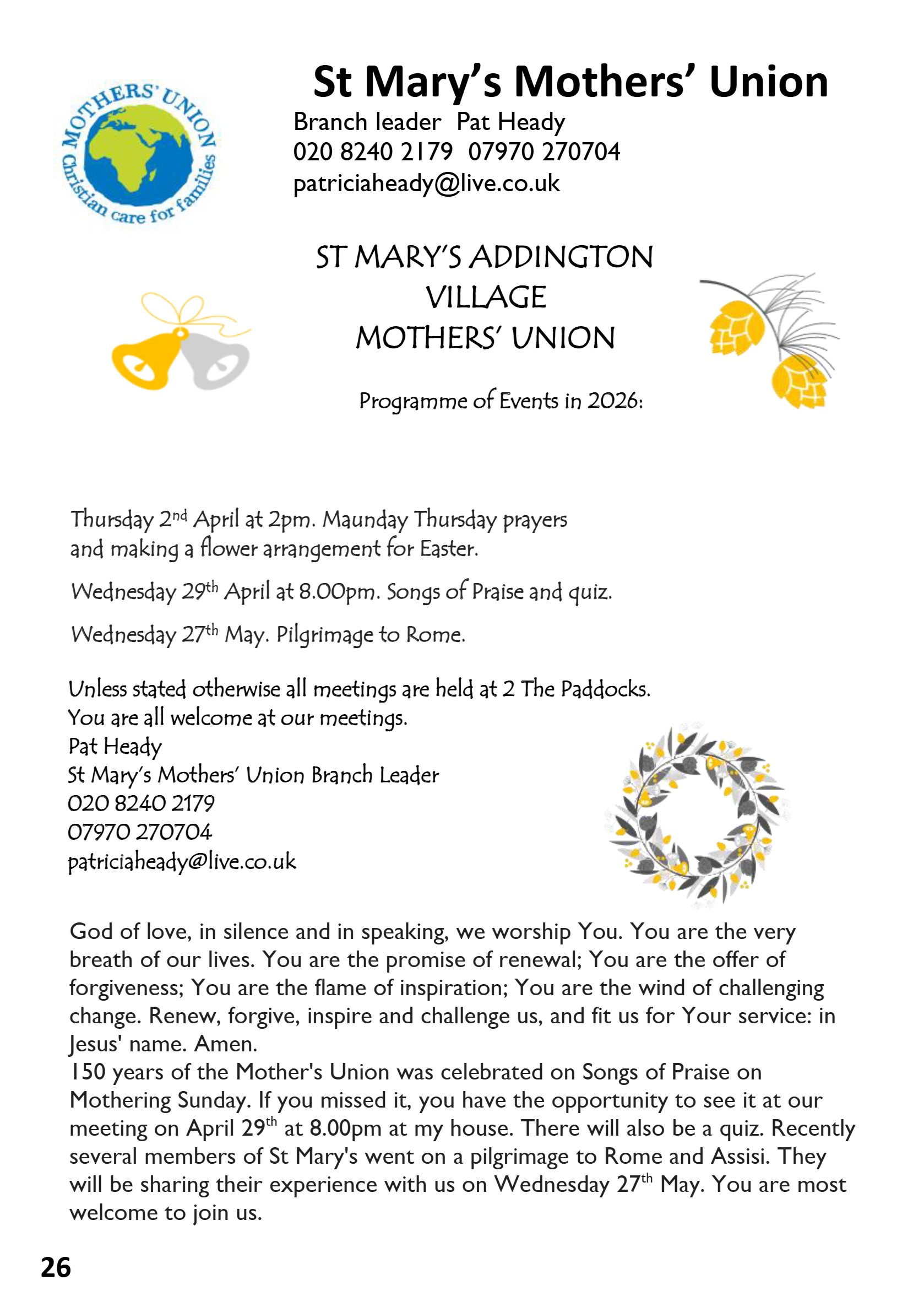 St Mary the Blesssed Virgin Magazine April 2026 — page 26