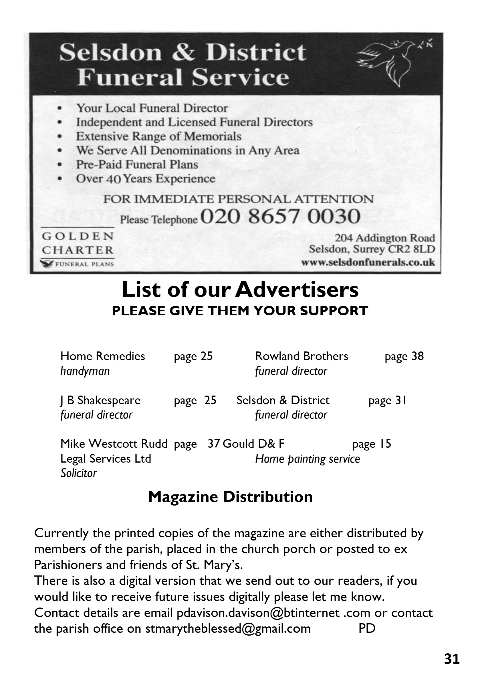 St Mary the Blesssed Virgin Magazine April 2026 — page 31