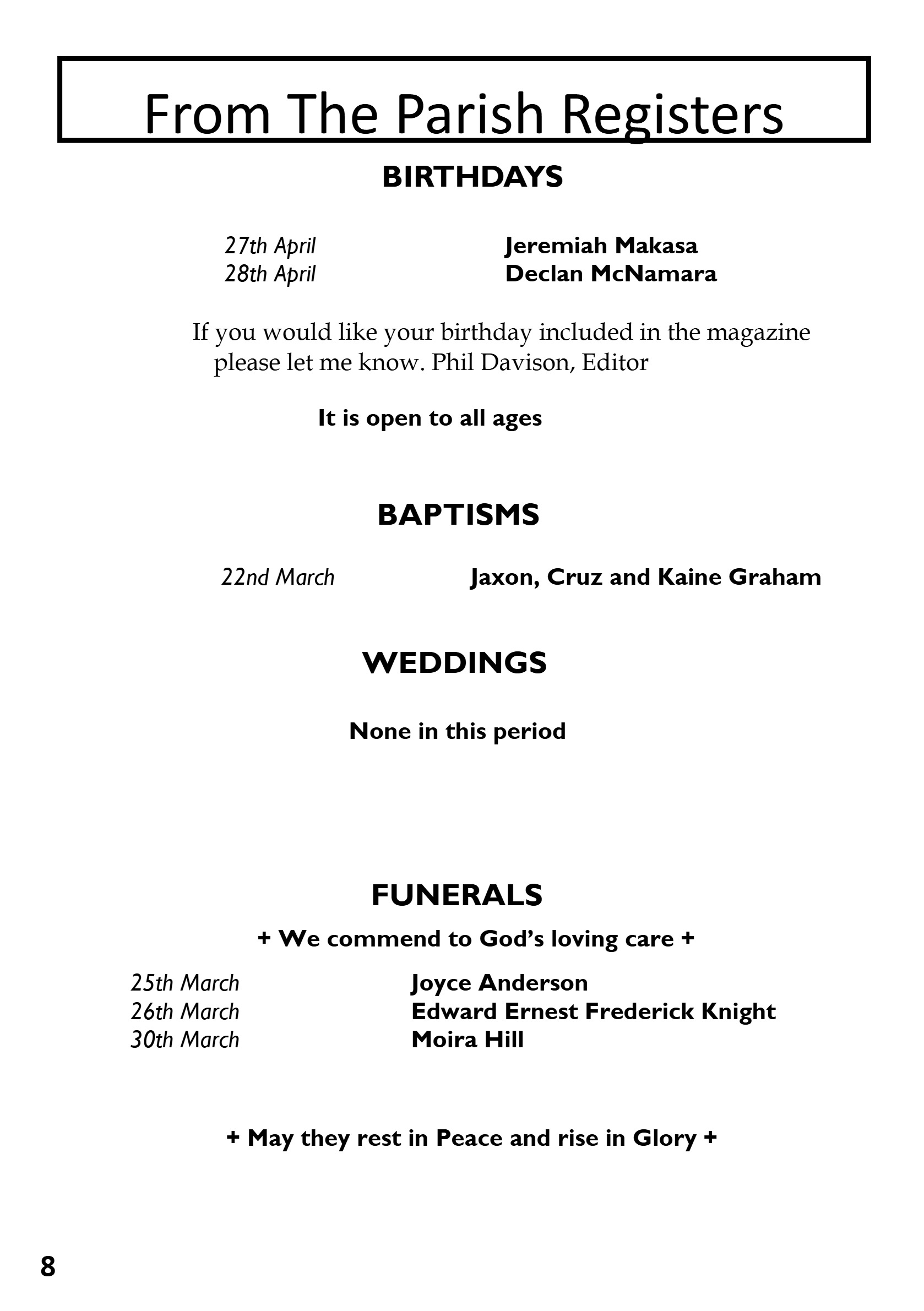 St Mary the Blesssed Virgin Magazine April 2026 — page 8