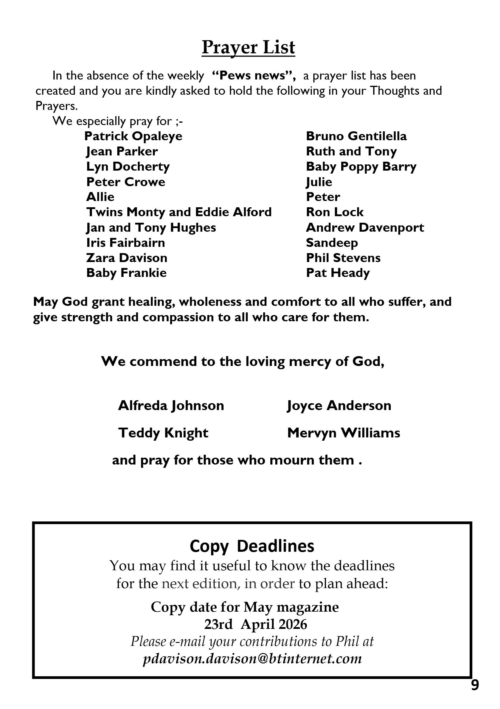 St Mary the Blesssed Virgin Magazine April 2026 — page 9