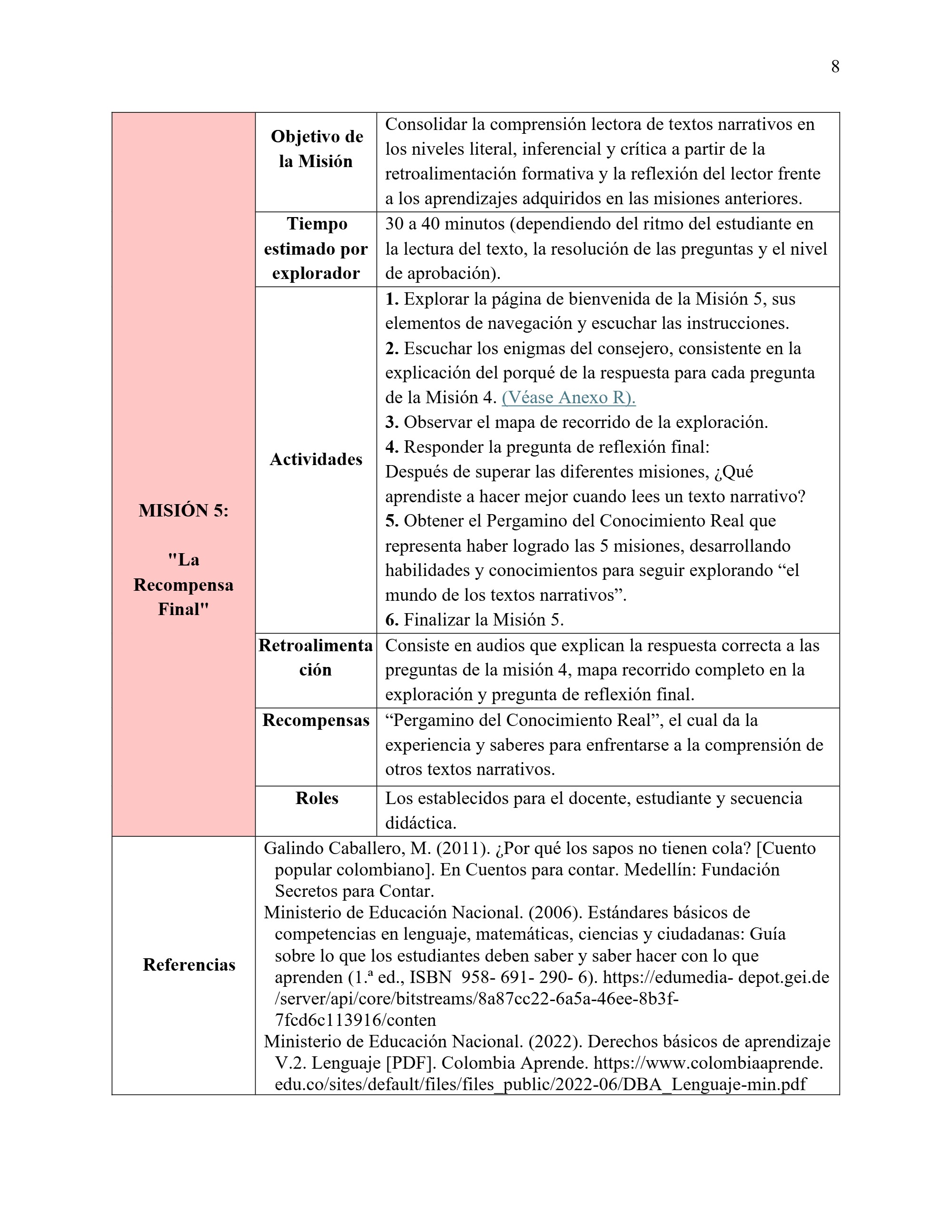 Secuencia Didáctica Gamificada Exploradores de las Narraciones. — page 8
