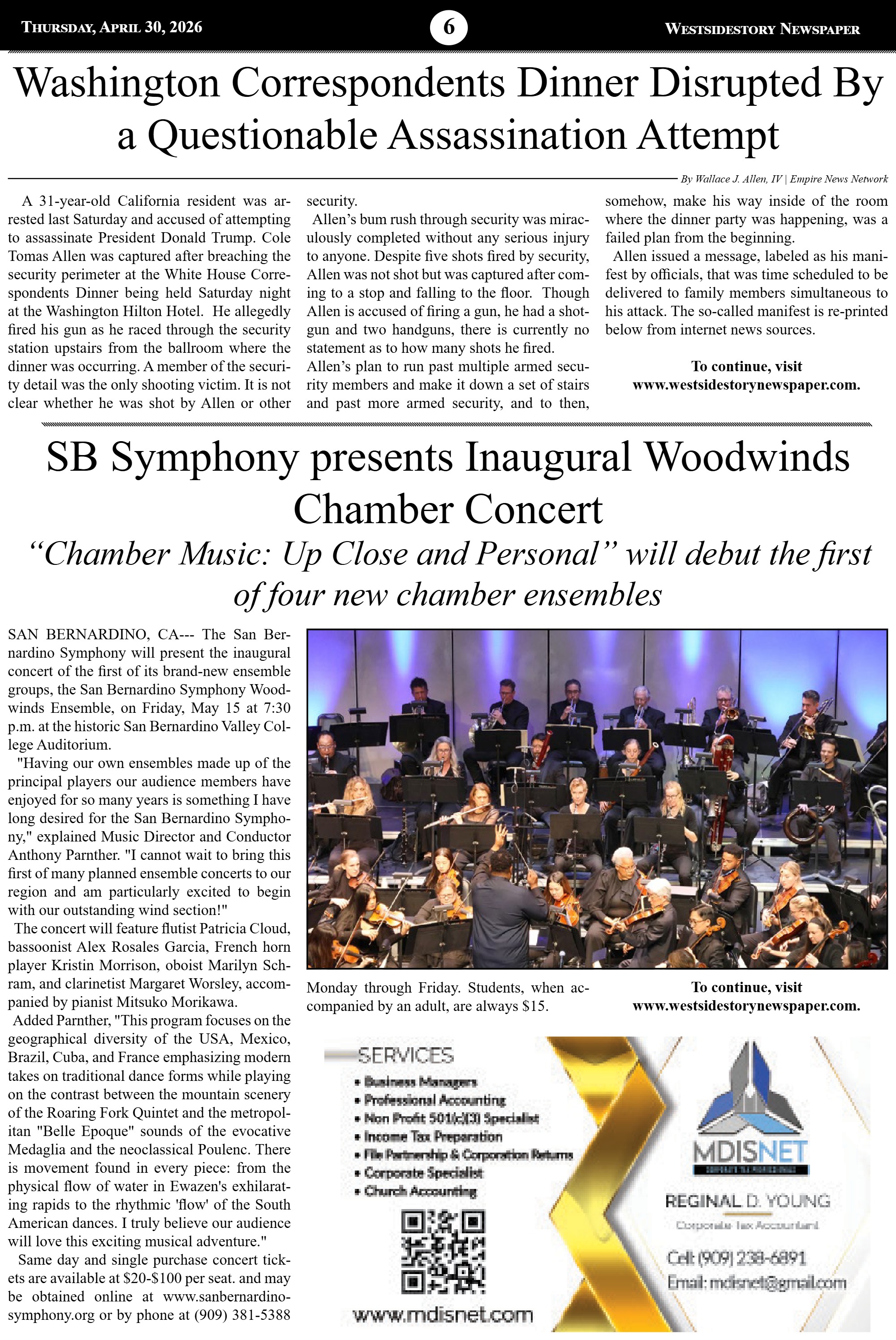 Thursday, April 30 | Vol. 30 No. 7 — page 6