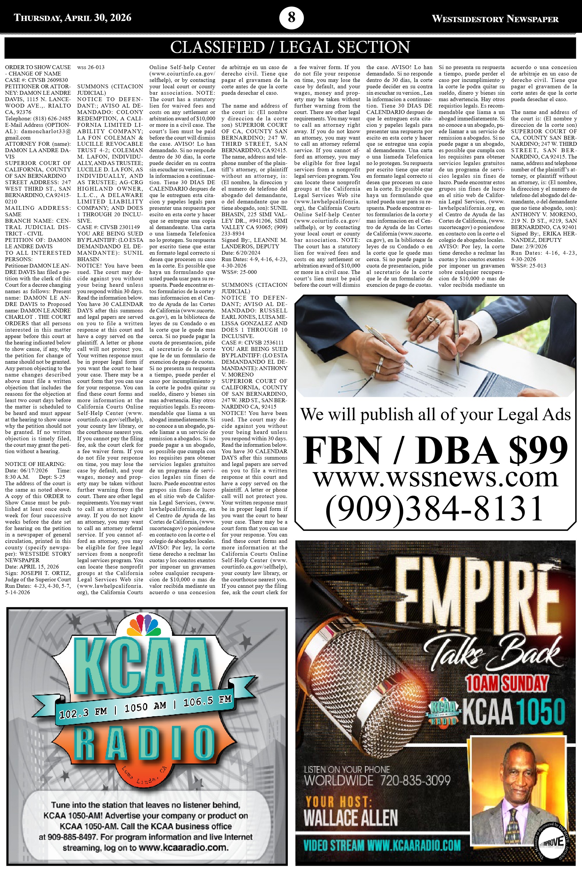 Thursday, April 30 | Vol. 30 No. 7 — page 8