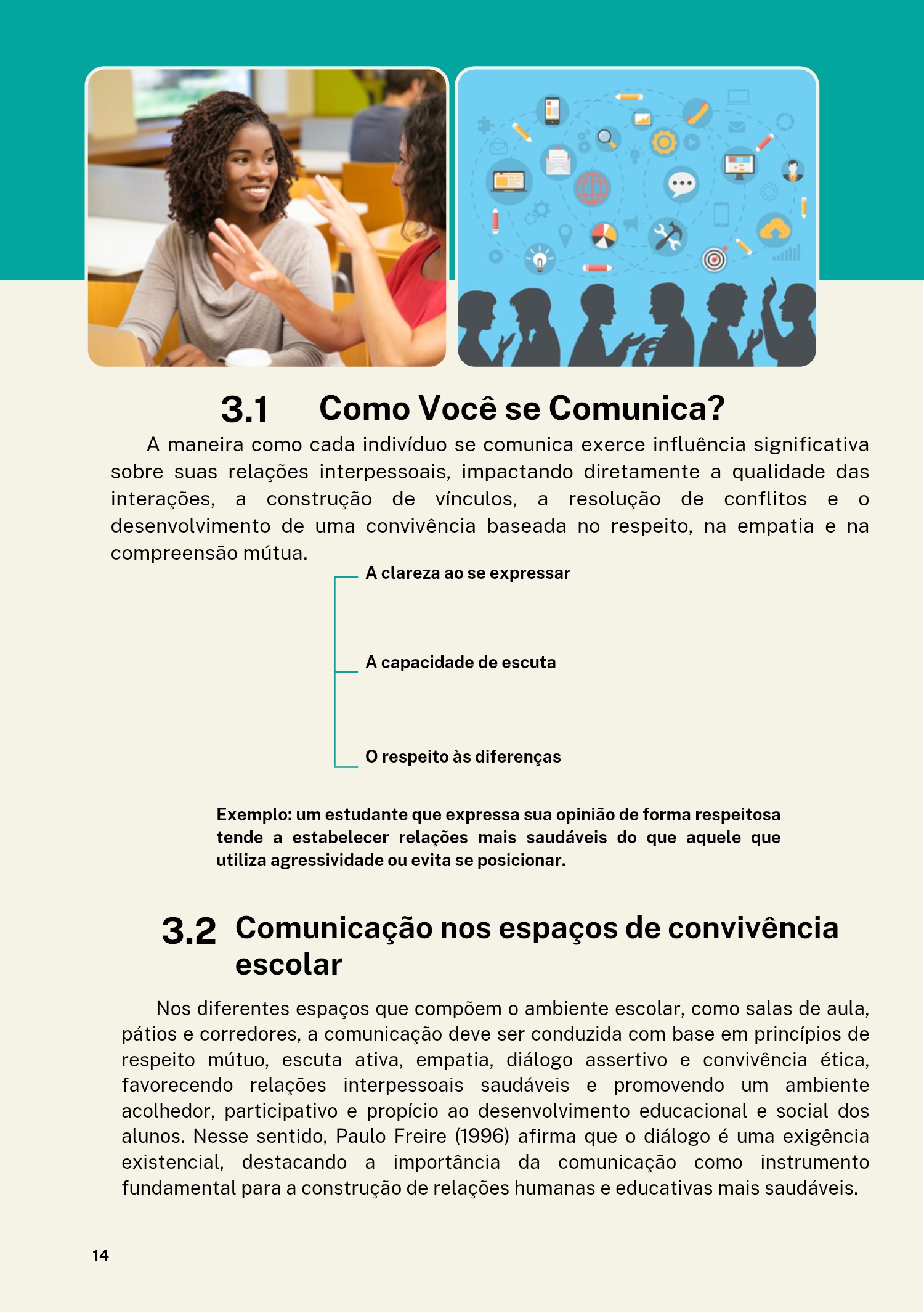 Bora Conversar? Escola e comunicação: caminhos para o respeito -Universidade São Francisco - cartilha — page 12