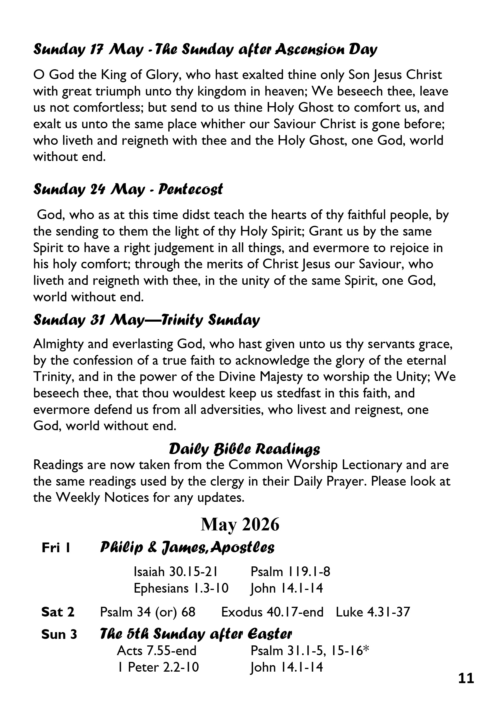 St Mary the Blessed Virgin Parish Magazine May 2026 — page 11