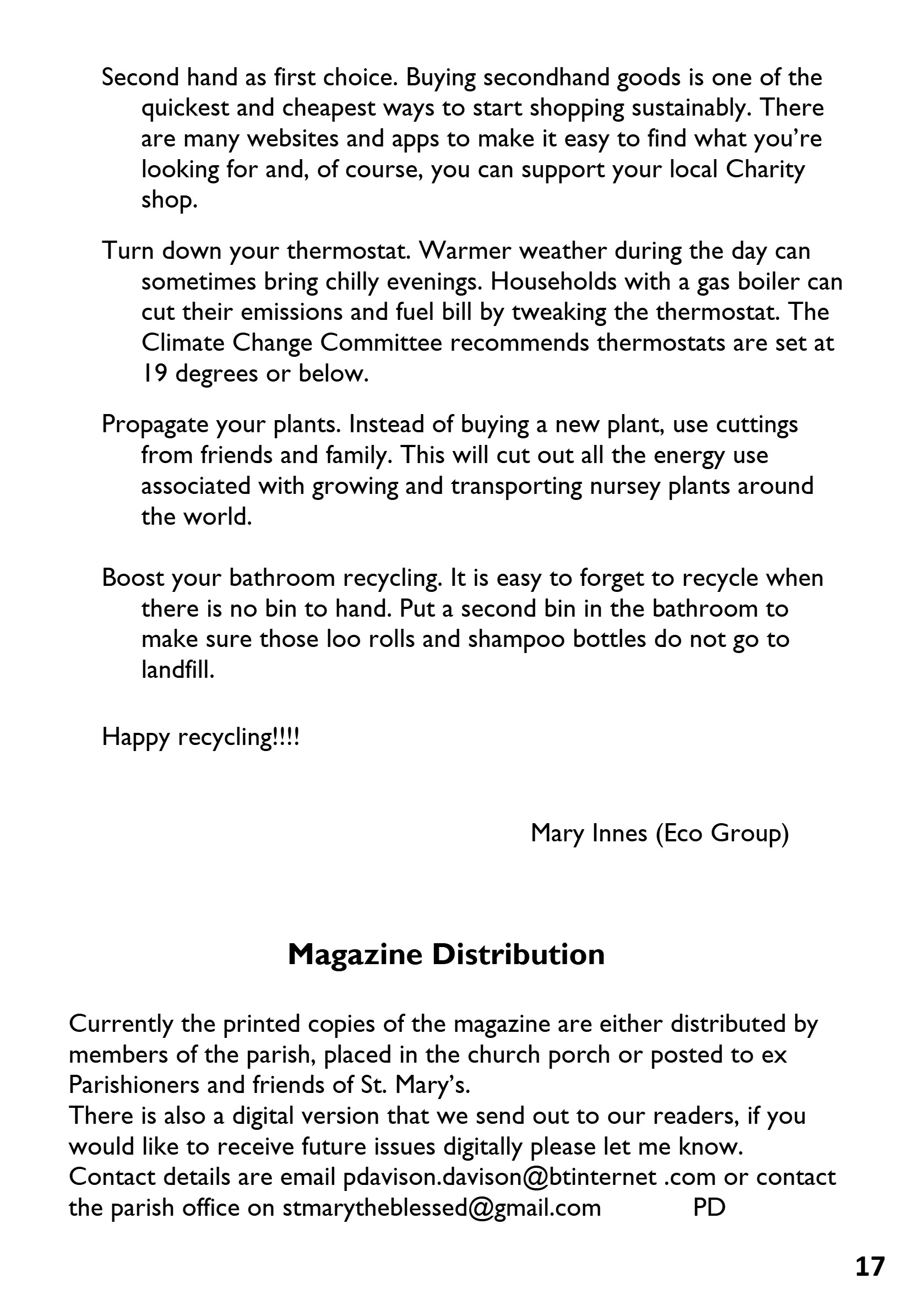 St Mary the Blessed Virgin Parish Magazine May 2026 — page 17