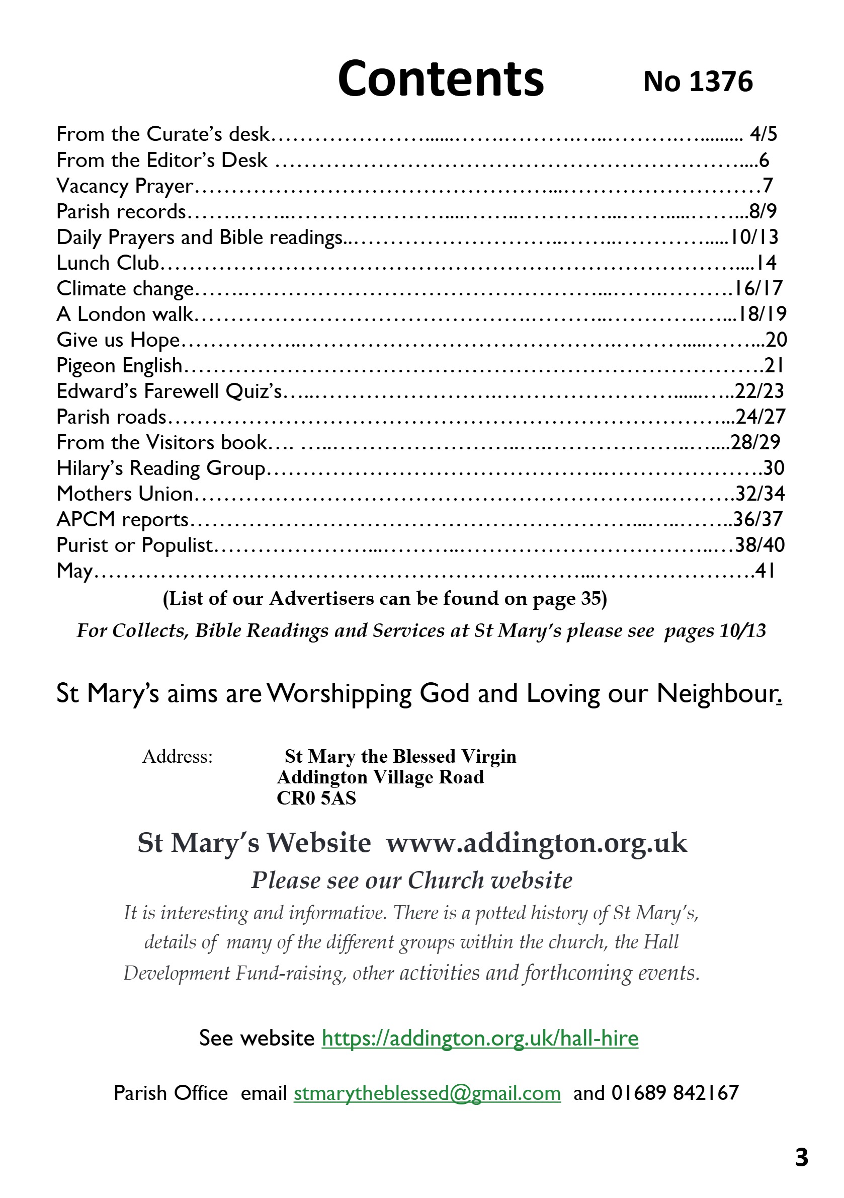 St Mary the Blessed Virgin Parish Magazine May 2026 — page 3