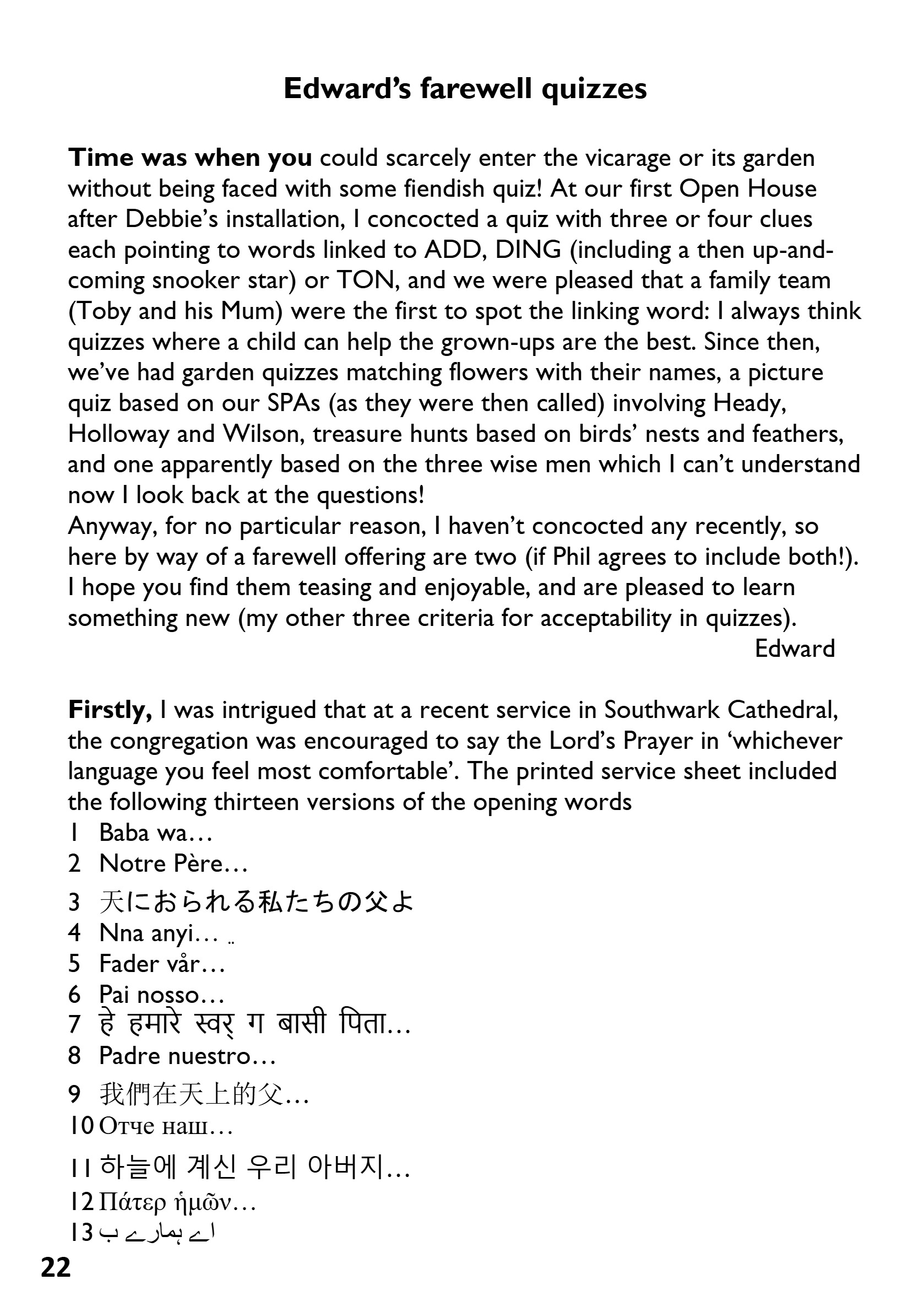 St Mary the Blessed Virgin Parish Magazine May 2026 — page 22