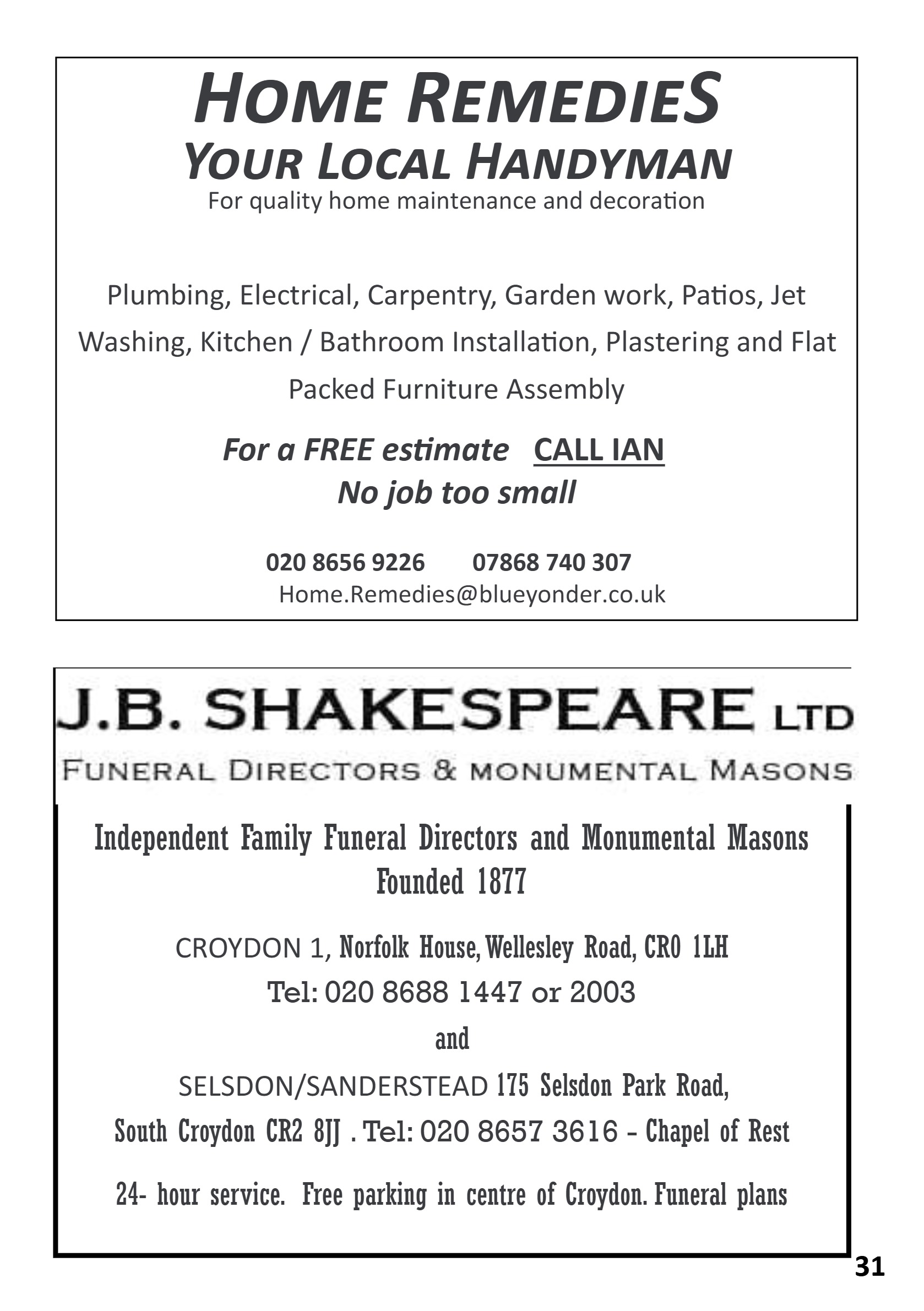 St Mary the Blessed Virgin Parish Magazine May 2026 — page 31