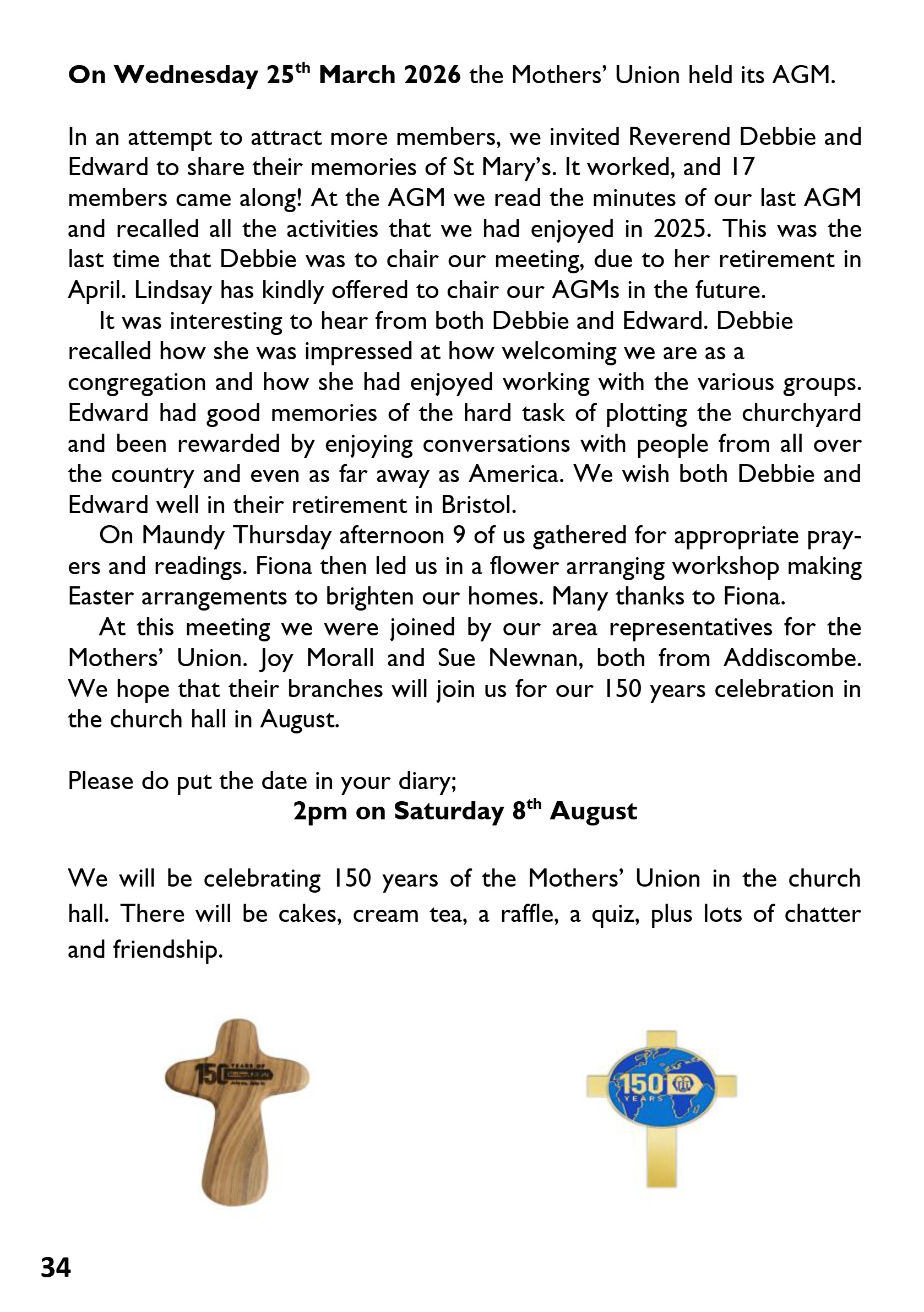St Mary the Blessed Virgin Parish Magazine May 2026 — page 34