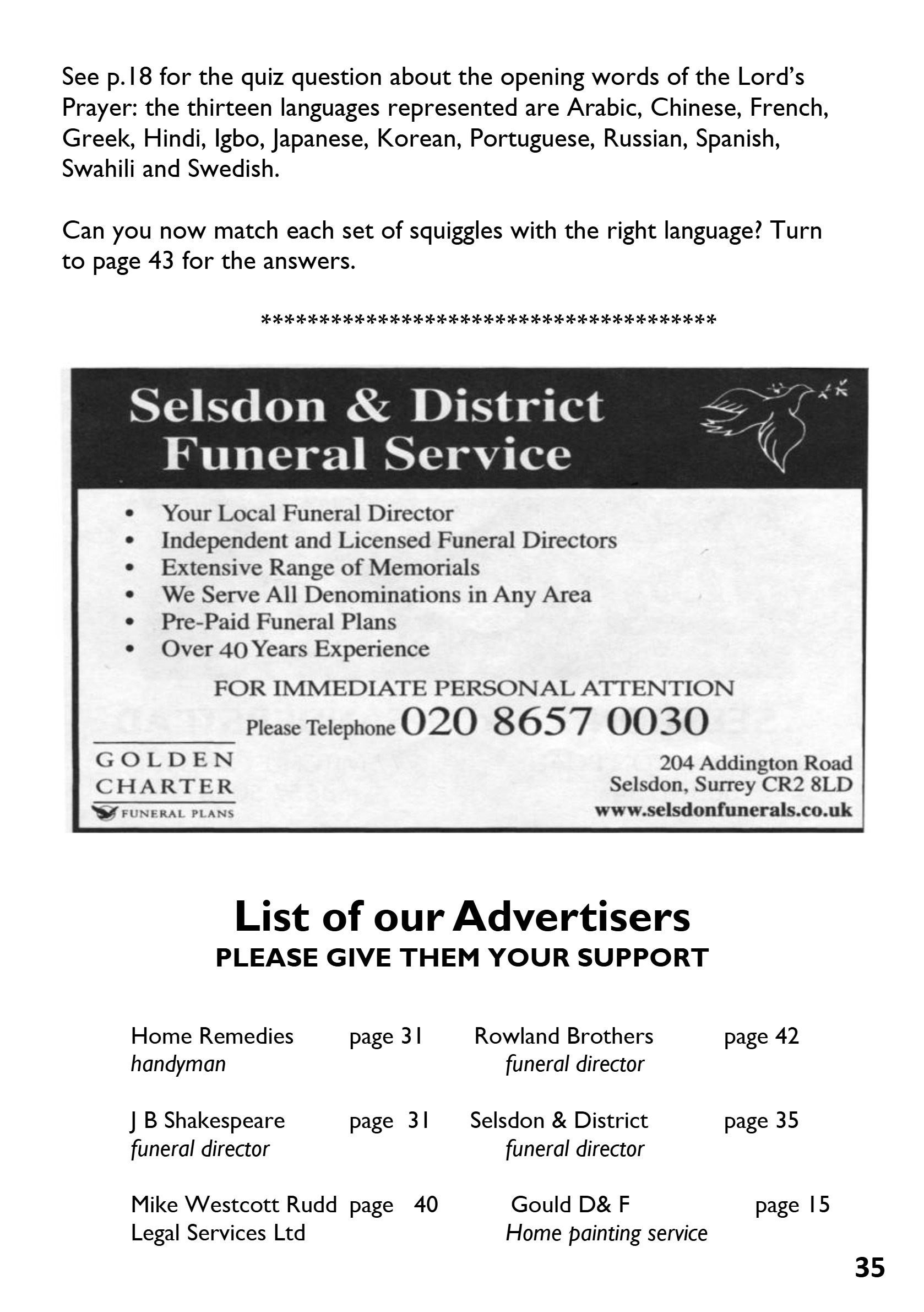 St Mary the Blessed Virgin Parish Magazine May 2026 — page 35