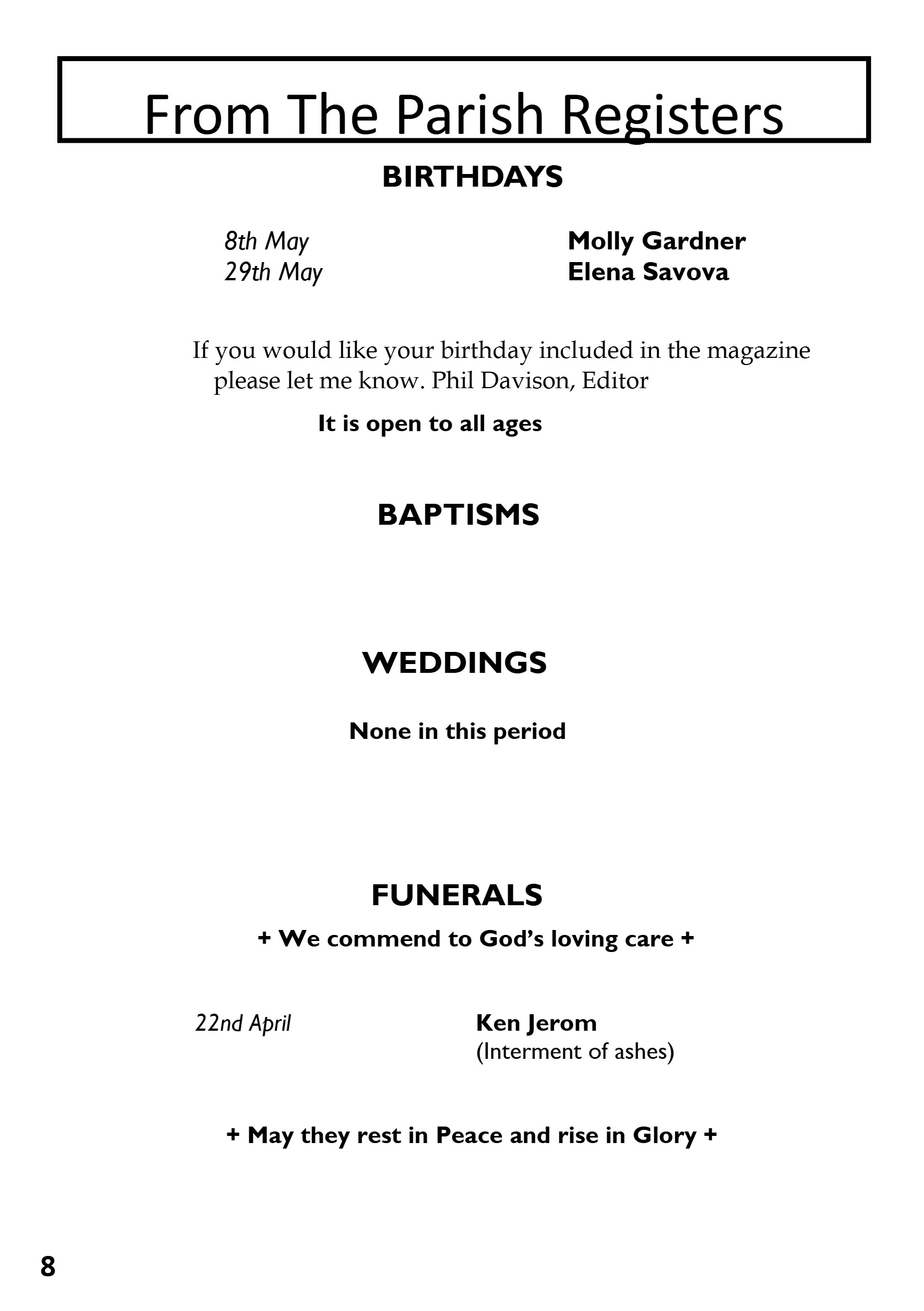 St Mary the Blessed Virgin Parish Magazine May 2026 — page 8