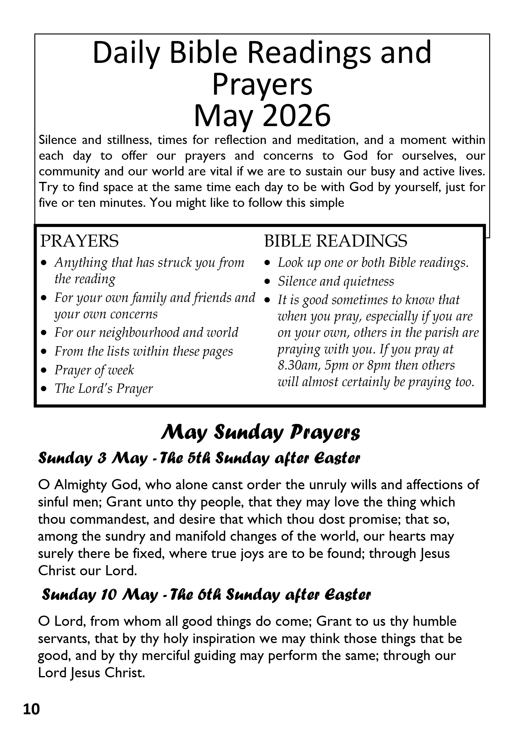St Mary the Blessed Virgin Parish Magazine May 2026 — page 10