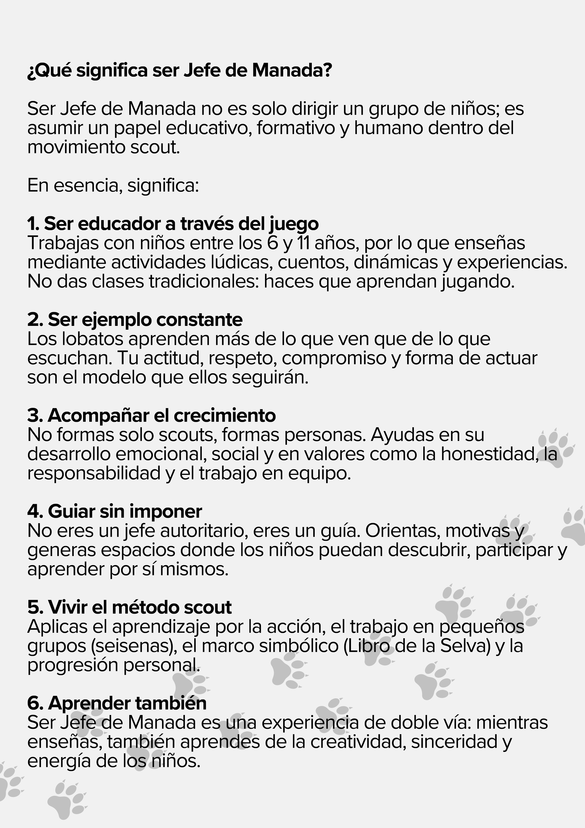 MANUAL DE CAZA Cartilla para el Dirigente de Manada — page 4