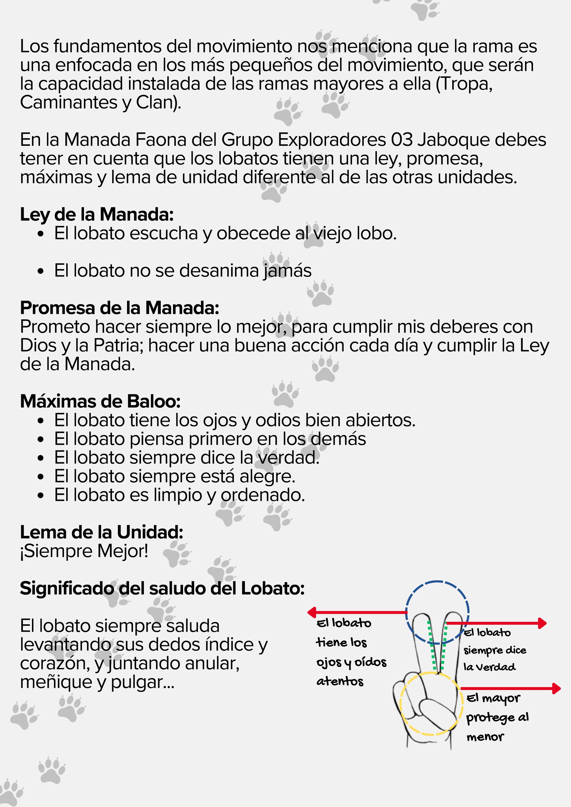 MANUAL DE CAZA Cartilla para el Dirigente de Manada — page 9