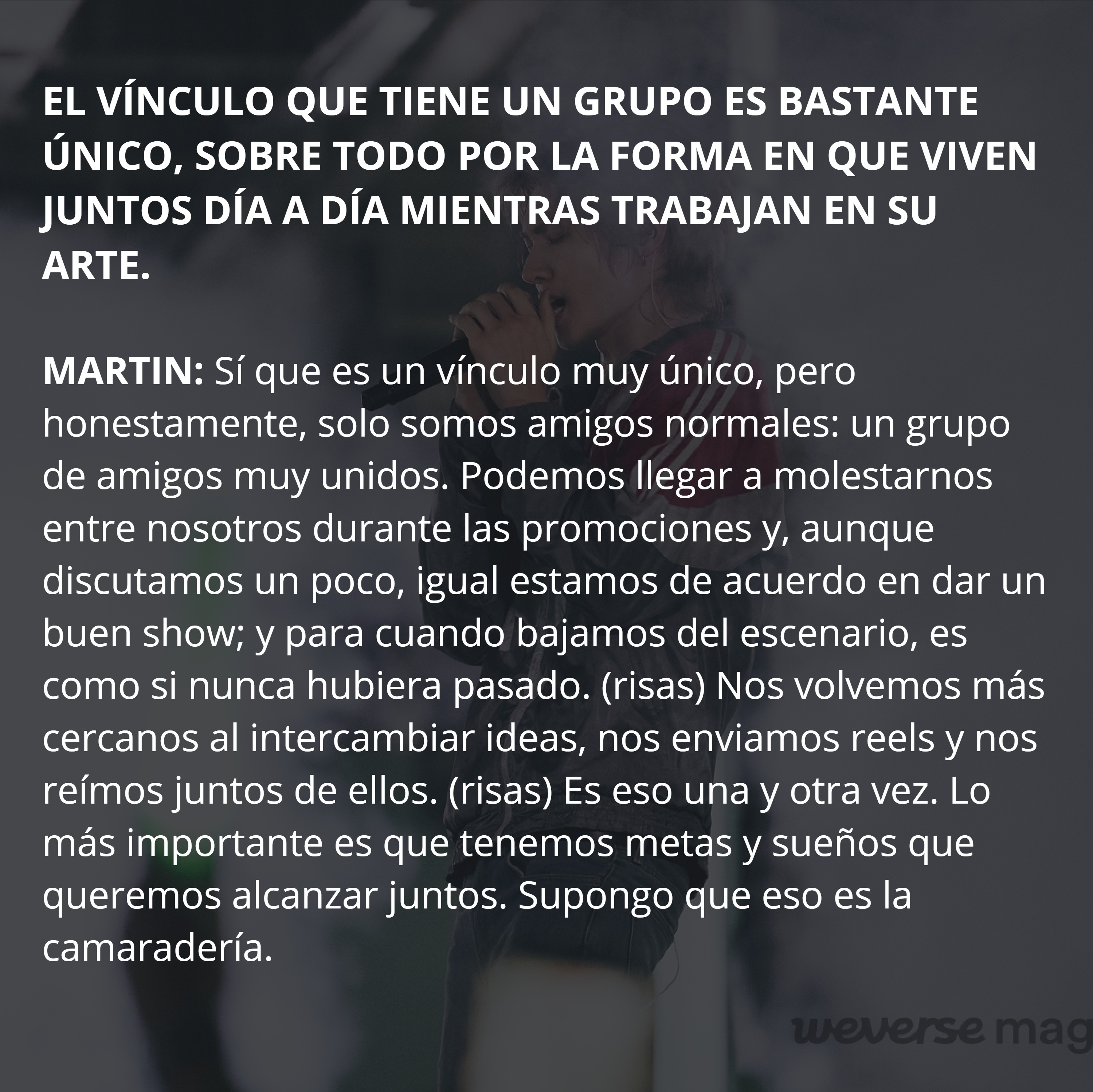 ENTREVISTA A MARTIN PARA WEVERSE MEGAZINE — page 15