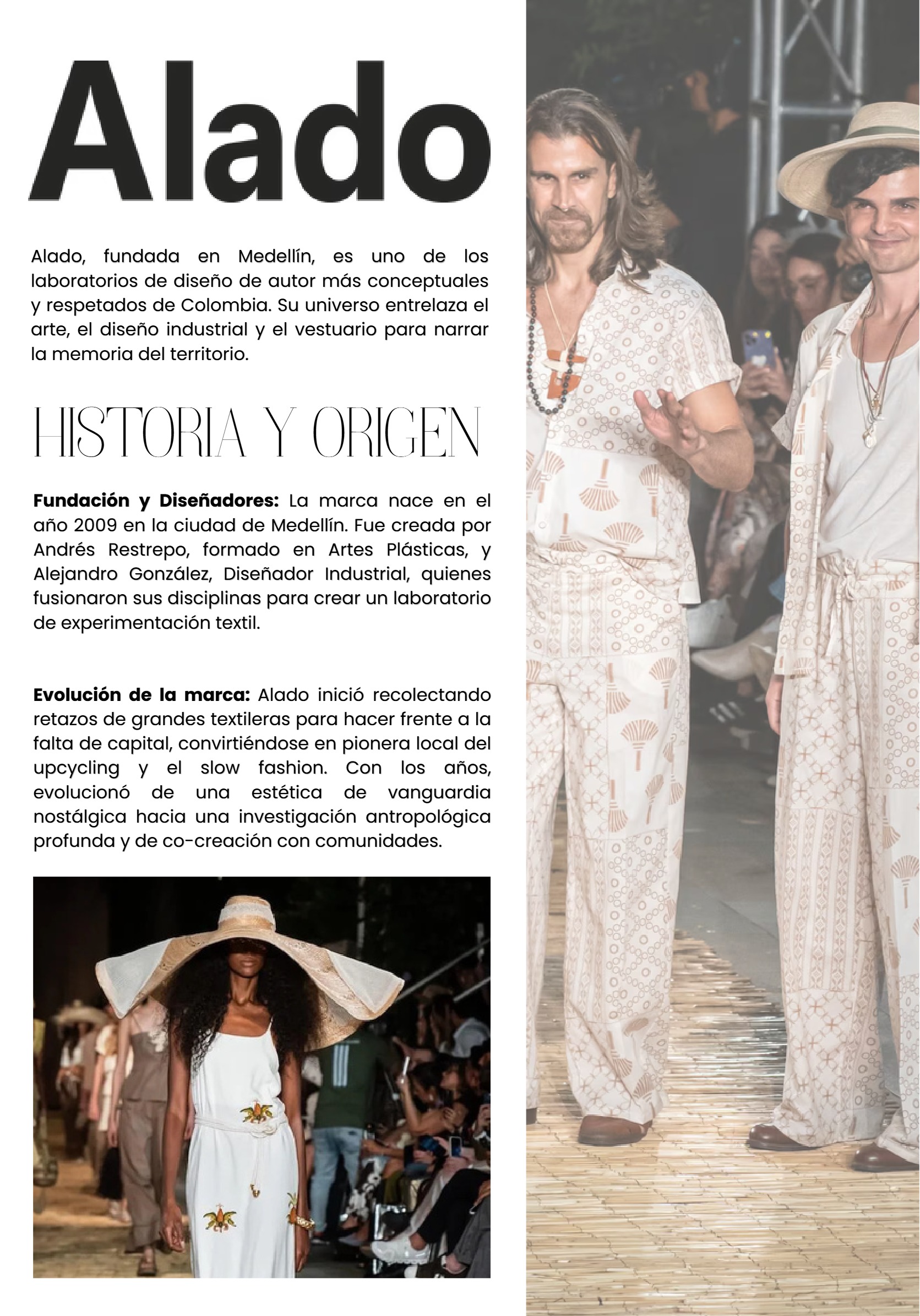 Evolución de la marca Alado inició recolectando retazos de grandes textileras para hacer frente a la falta de capital, convirtiéndose en pionera local del upcycling y el slow fashion. Con los años — page 3