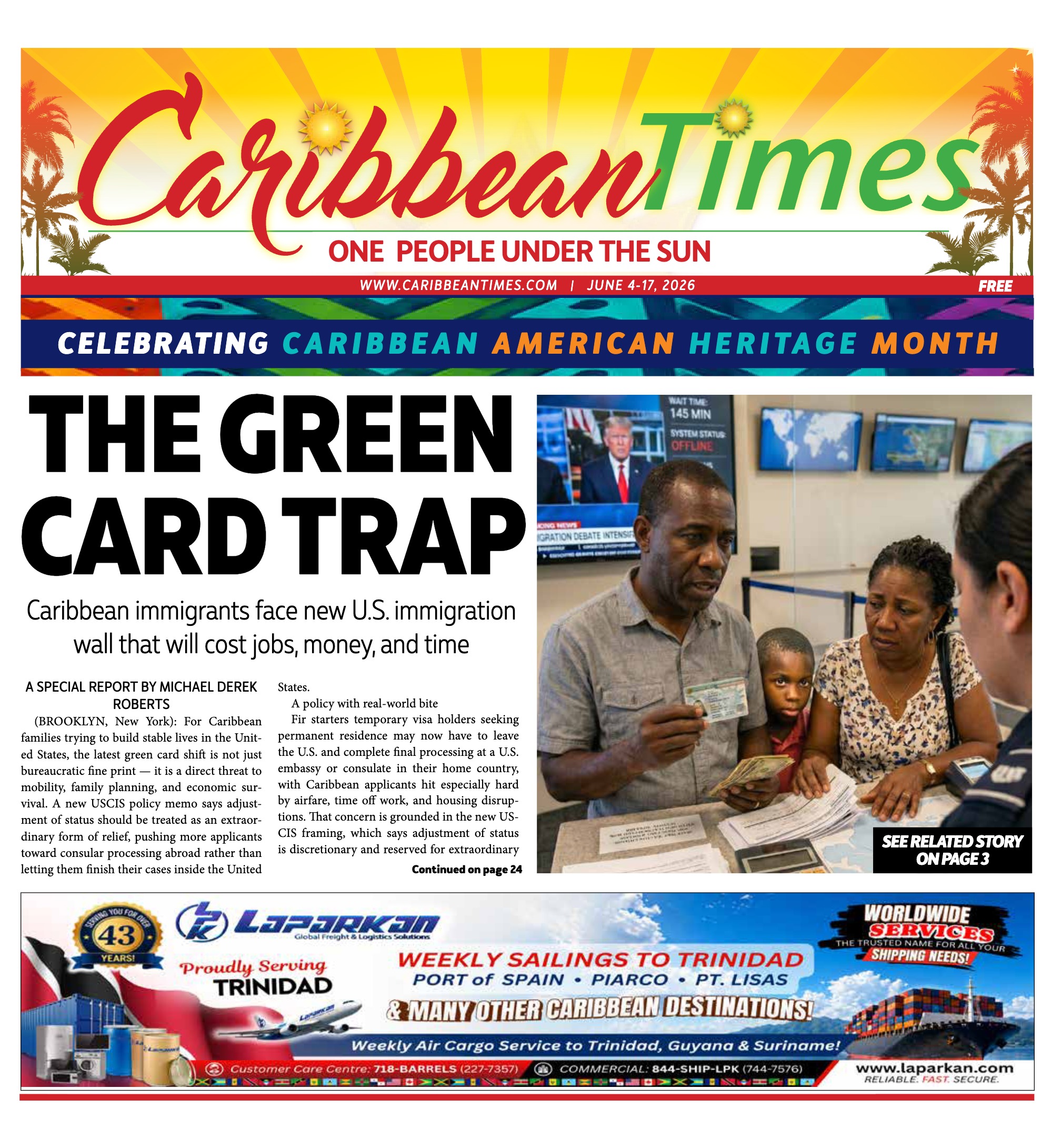 Caribbean Times News (June 3)
